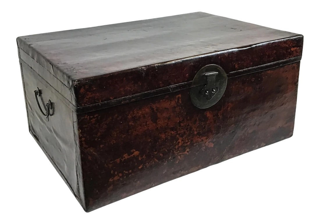 Chinese Antique Leather Trunk (1 of 13)