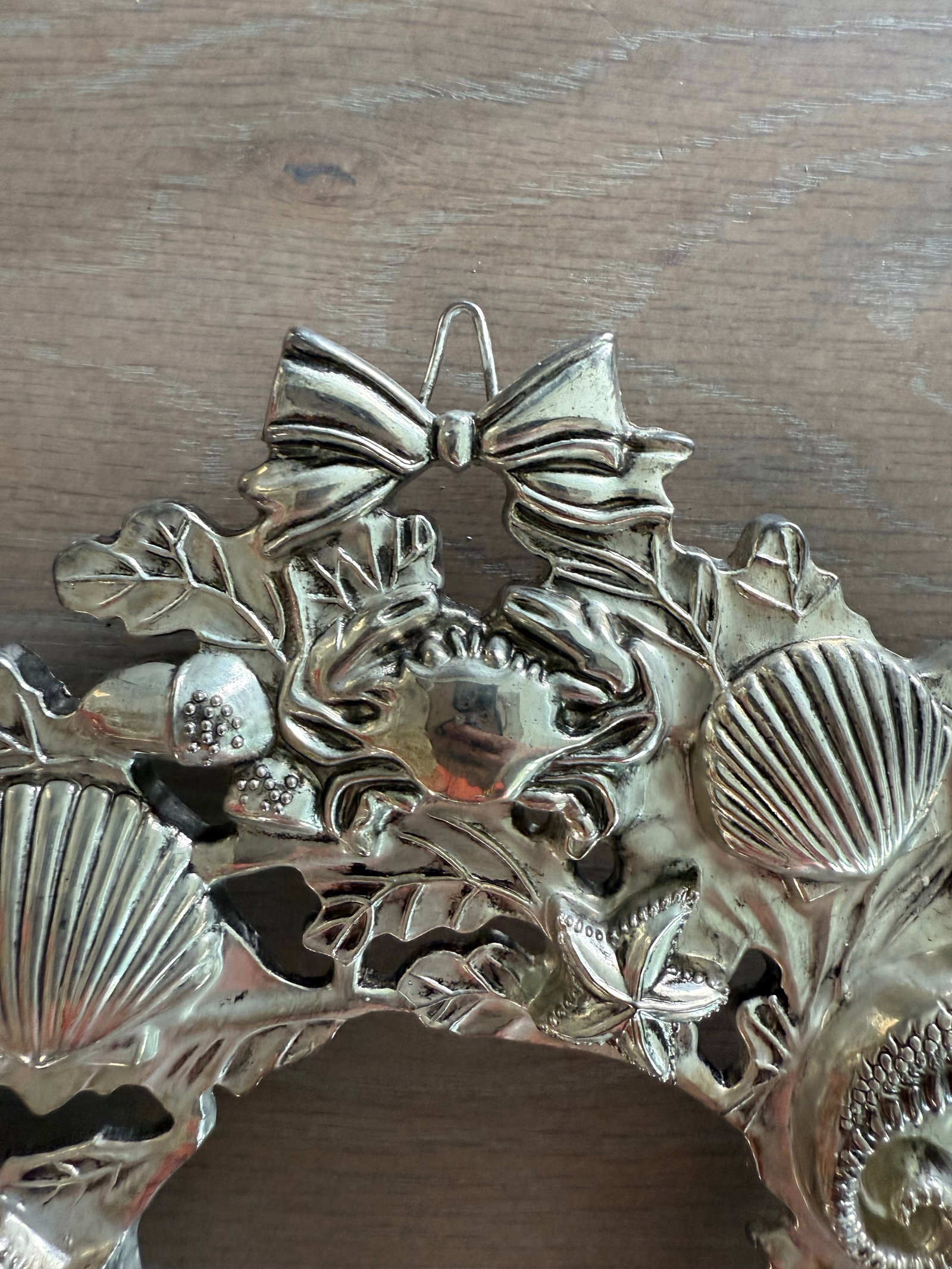 Vintage Silver Plate Coastal Wreath Trivet or Wall Hanging - 2