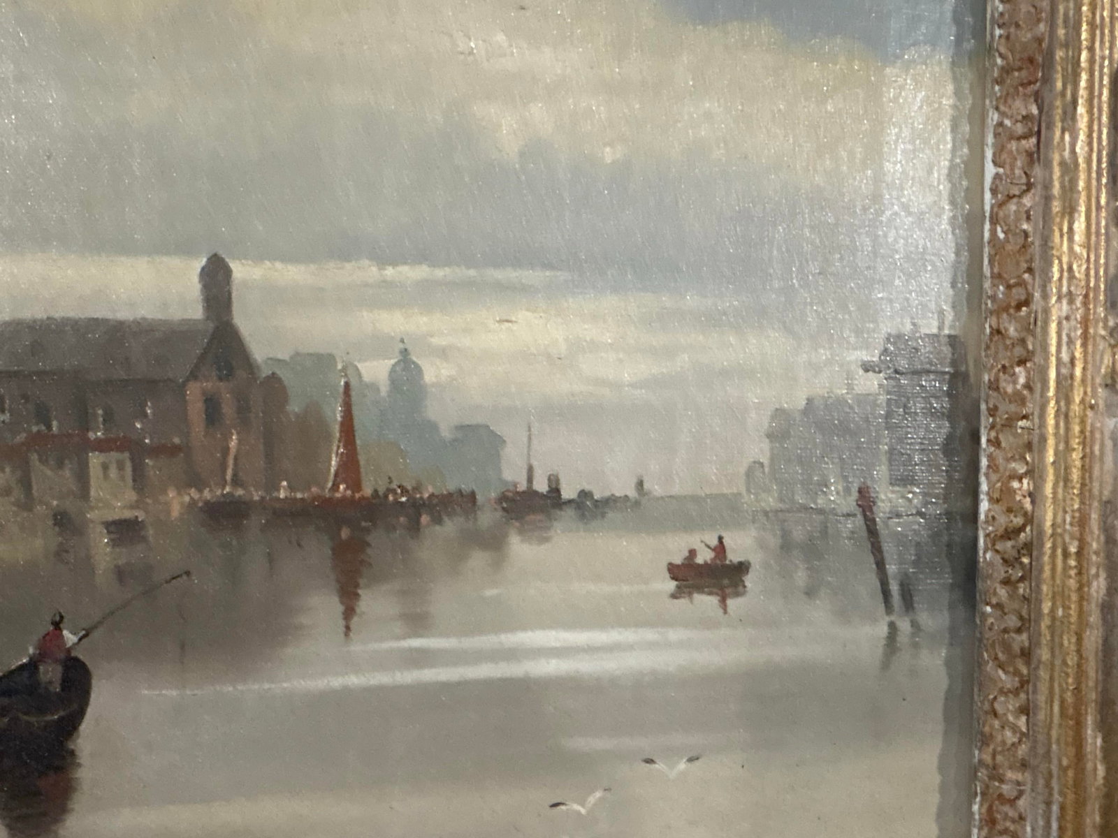 Late 19th Century Pair of Venetian Harbor Paintings "” Attributed to Karl Kaufmann (F. - 4