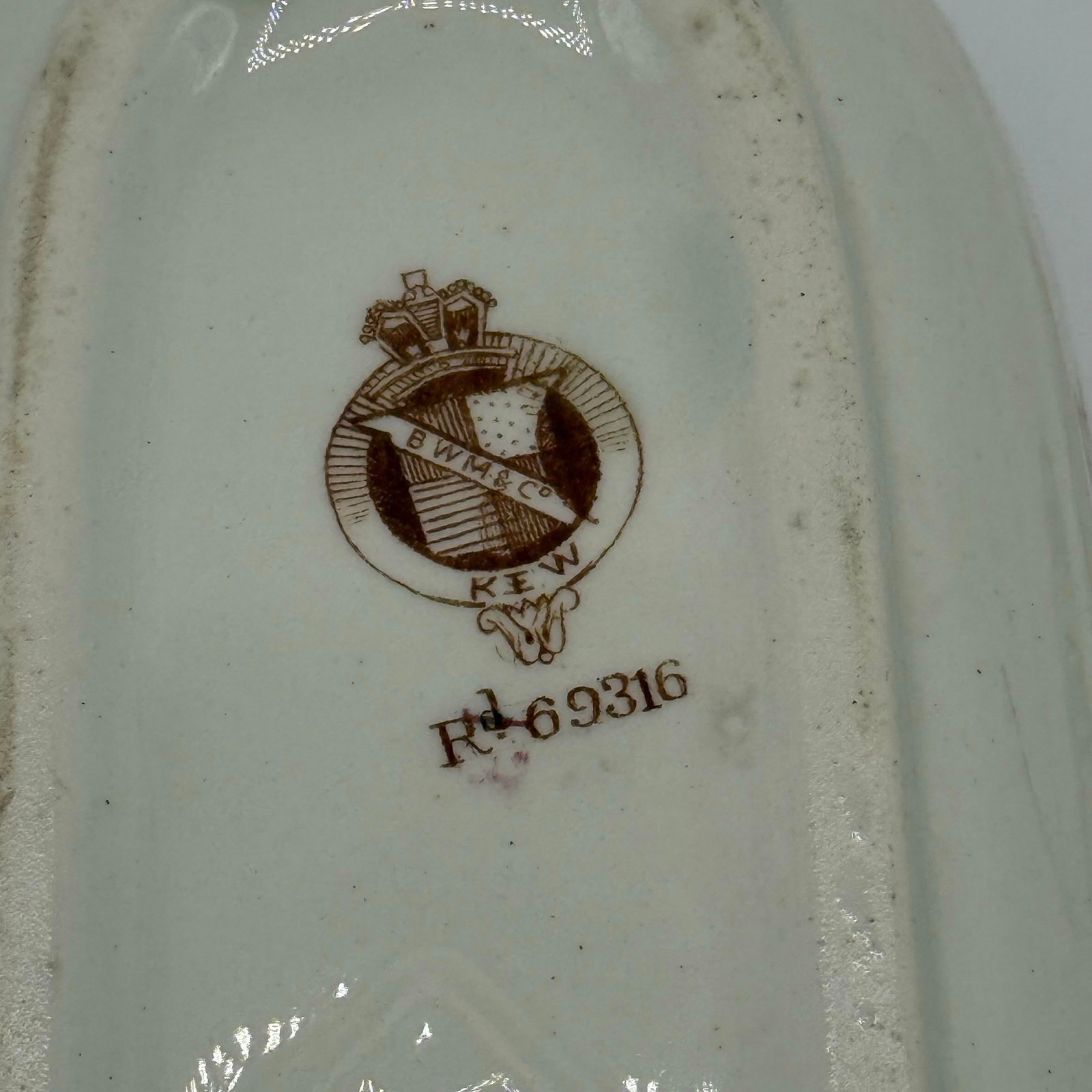 1887 Victorian Kew Brown Transferware Brush Box by Brown-Westhead Moore "” Lidded Washstand - 6