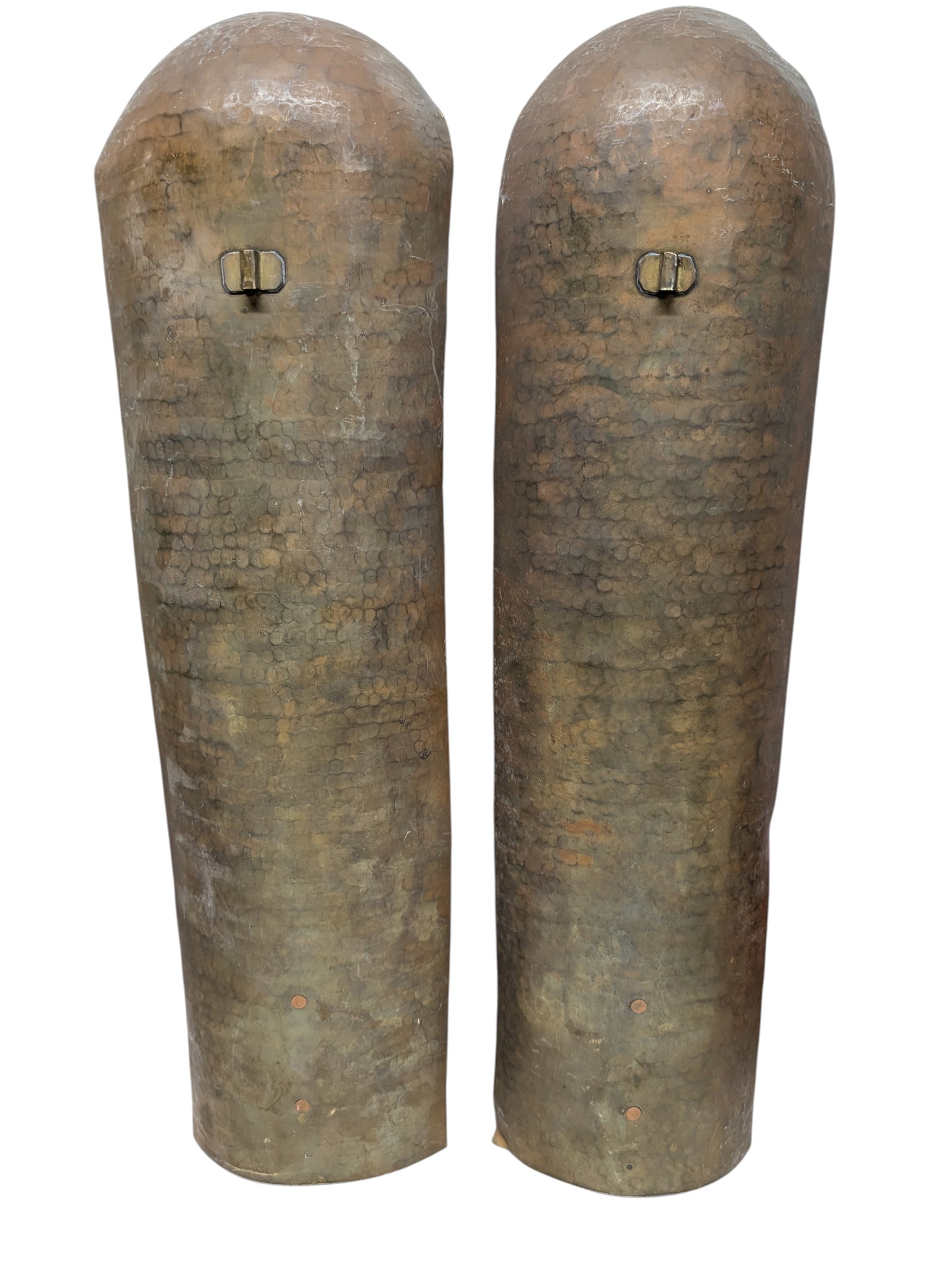 Pair of Antique Italian Hammered Metal Candle Wall Sconces - 4