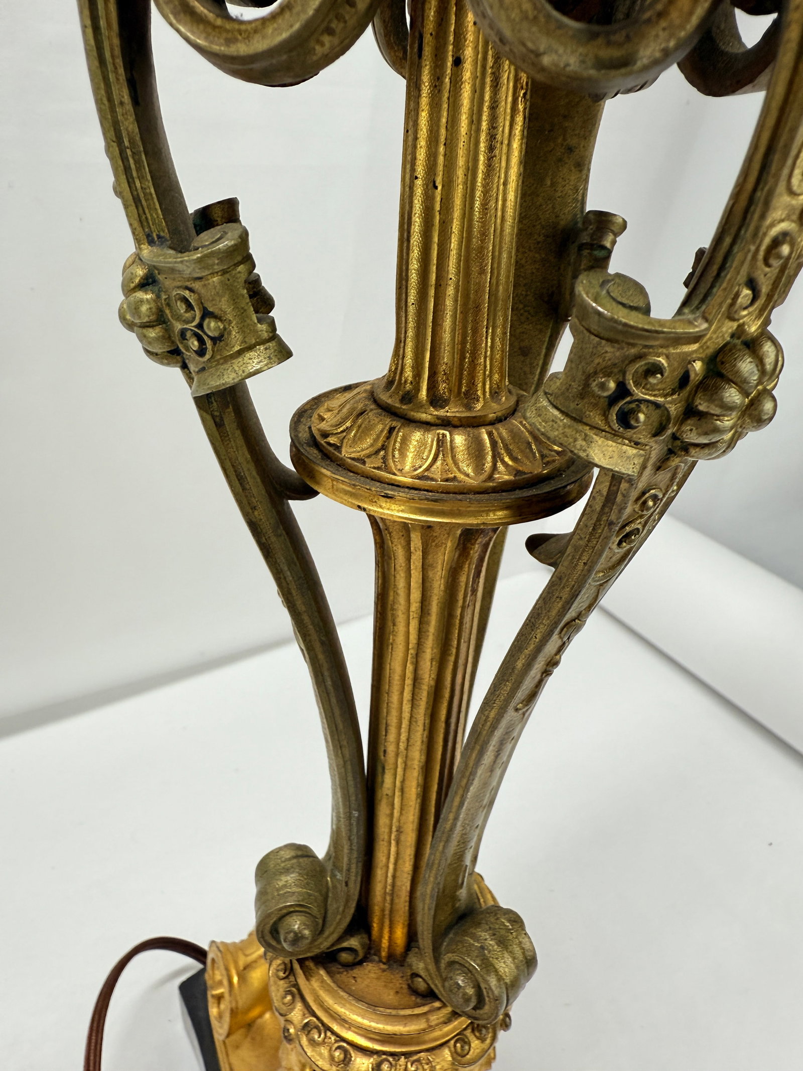 Neoclassical Parcel-Gilt and Patinated Bronze Tripod Zoomorphic Lamps C. 1900 Attributed to Edward F - 14