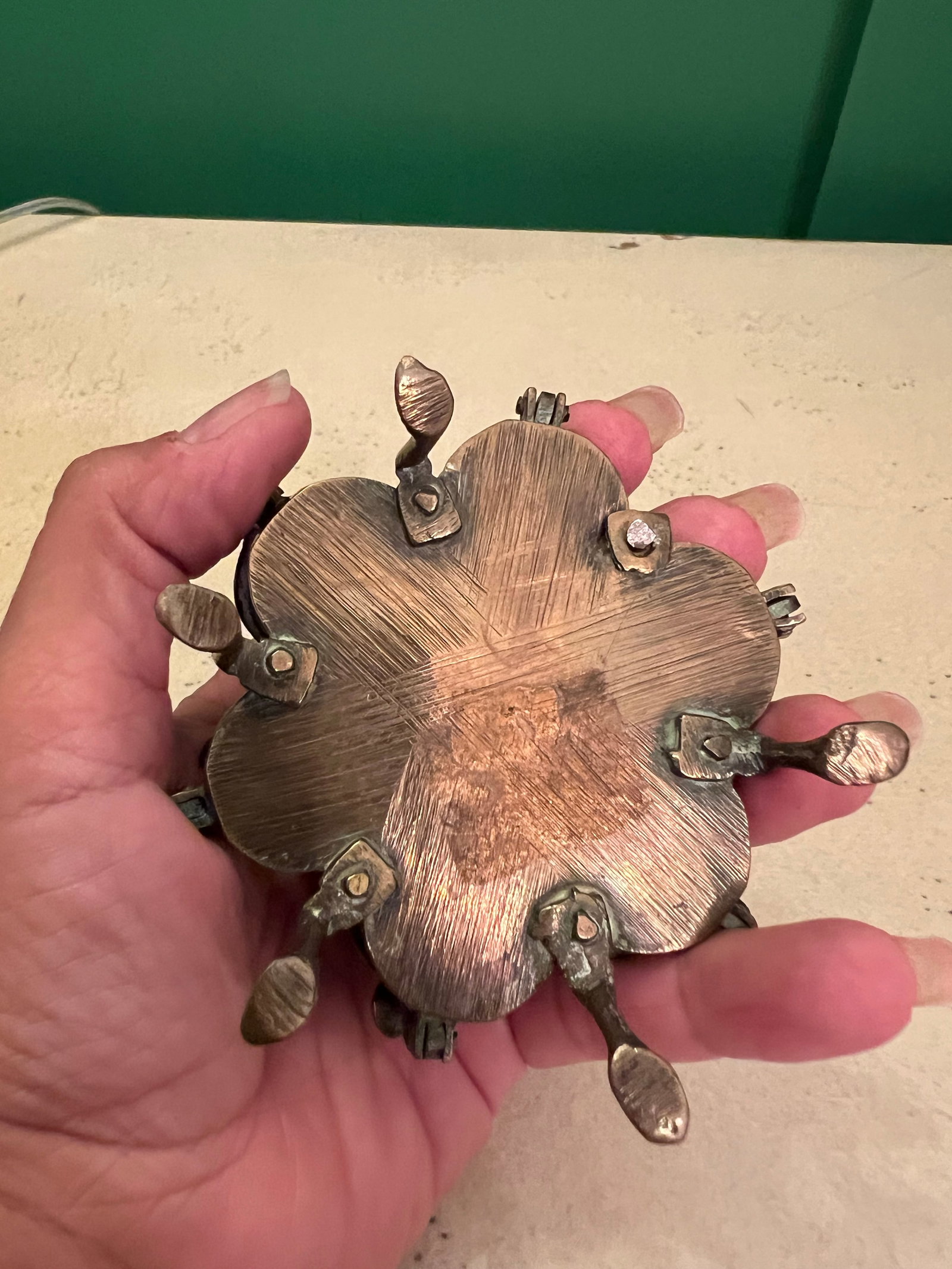 Antique Mughal Persian Peacock Cosmetic Box or Kumkum Box - 7