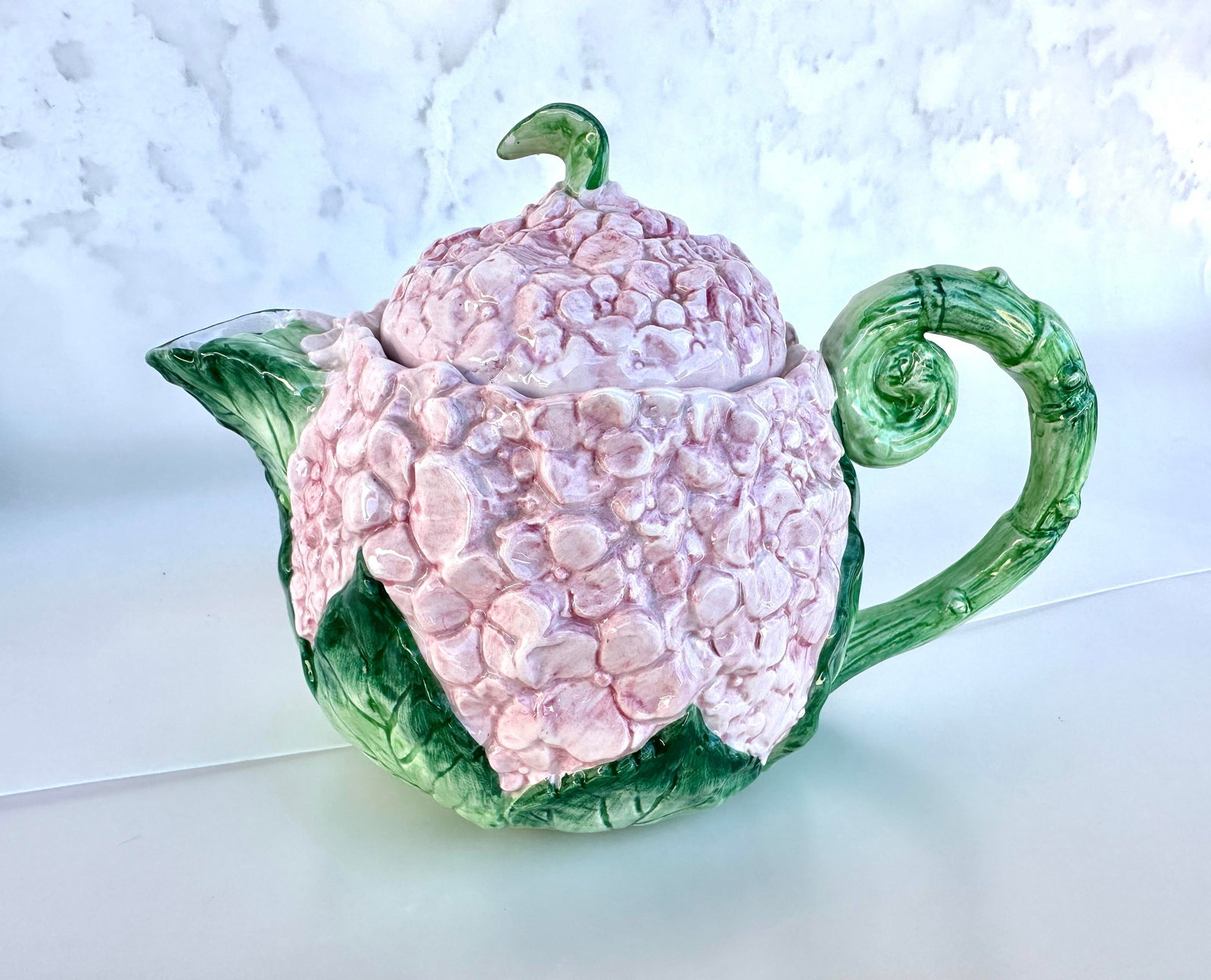 Fitz & Floyd Pink Hydrangea Tea Pot - 2