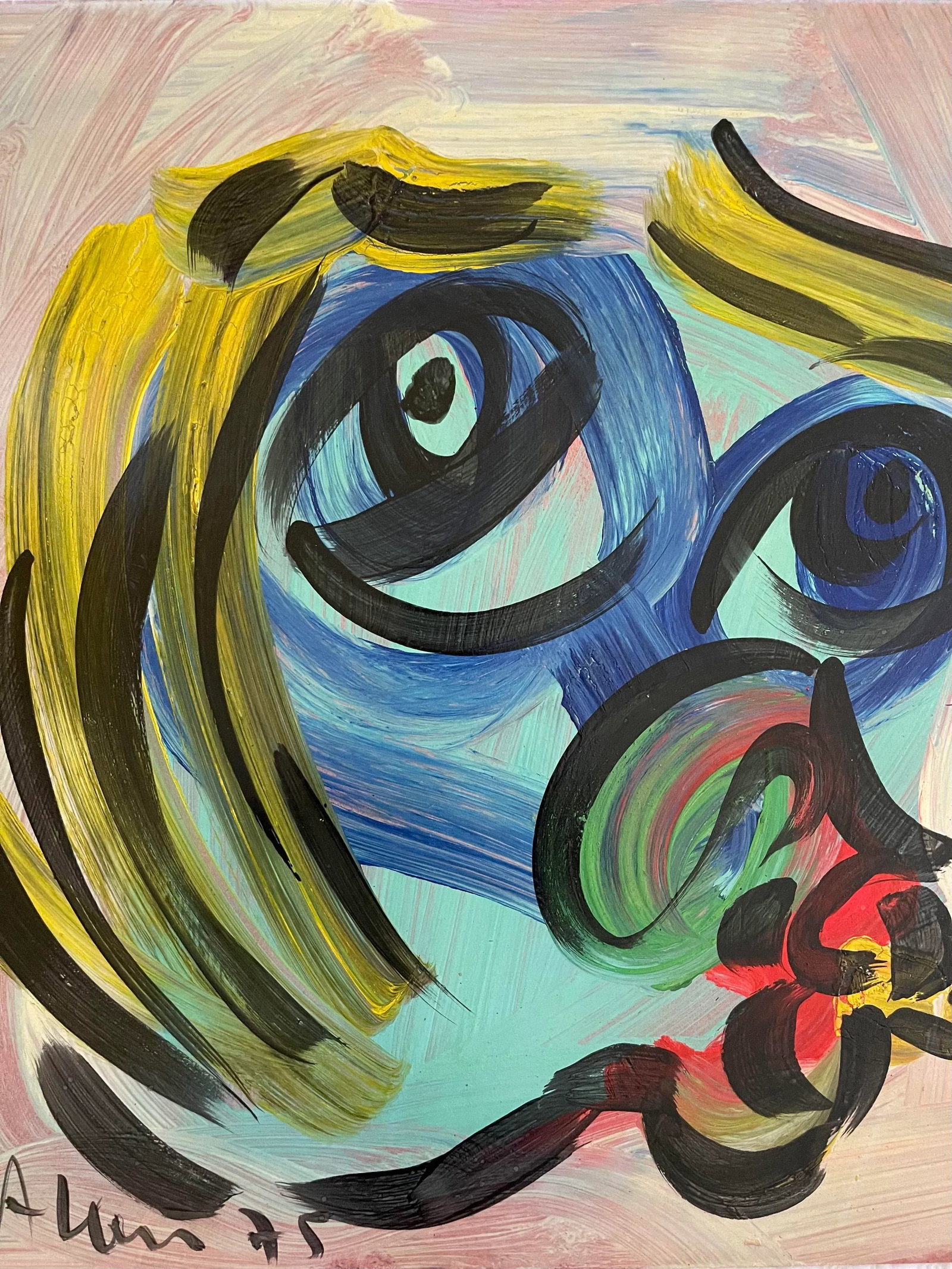 1970s "Picasso Face II" Abstract Face Painting by Peter Keil - 2