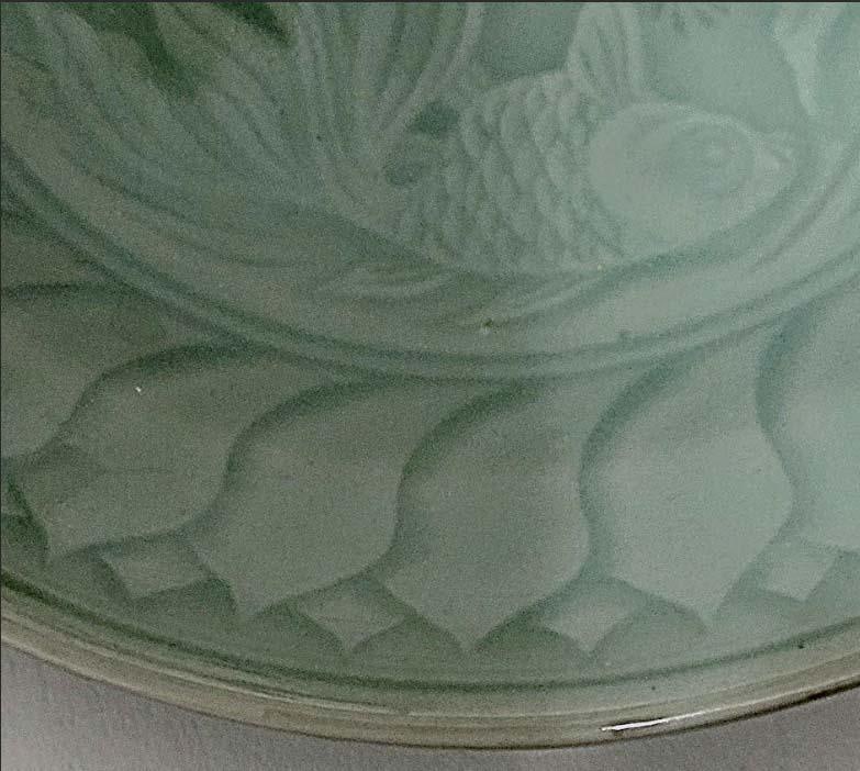 Early 20th Century Celadon Koi Fish Plates - Set of 4 - 5