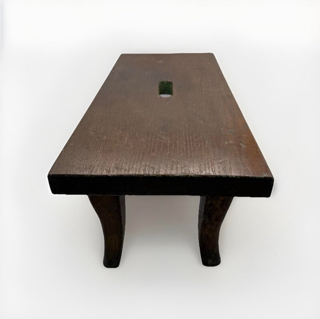 Antique Primitive Wooden Milking Foot Stool Rustic Farmhouse Patina, C. 1880-1920 - 2