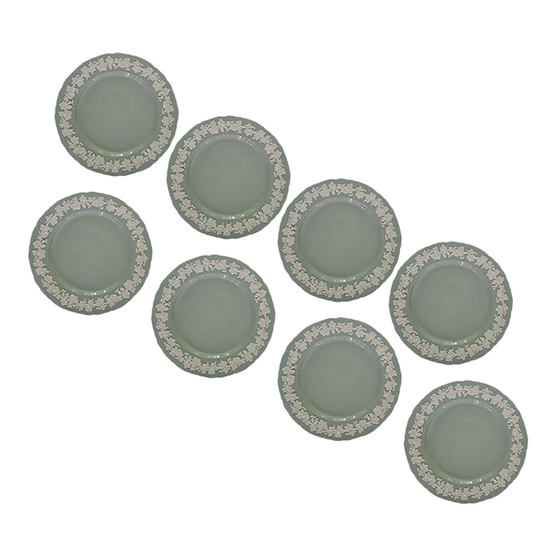 Wedgwood Cream on Celadon Bread Plates - Set of 8 (1 of 2)