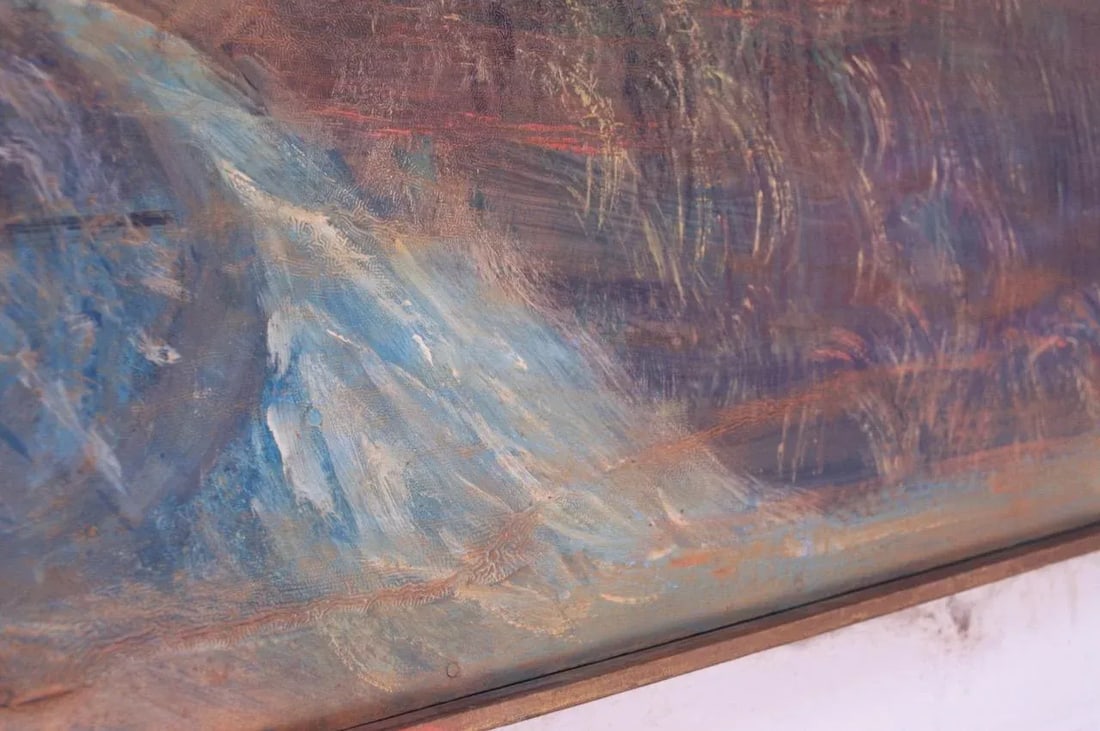 Outsider Art "Man in Carriage" Oil on Panel by Bruno Del Favero - 7