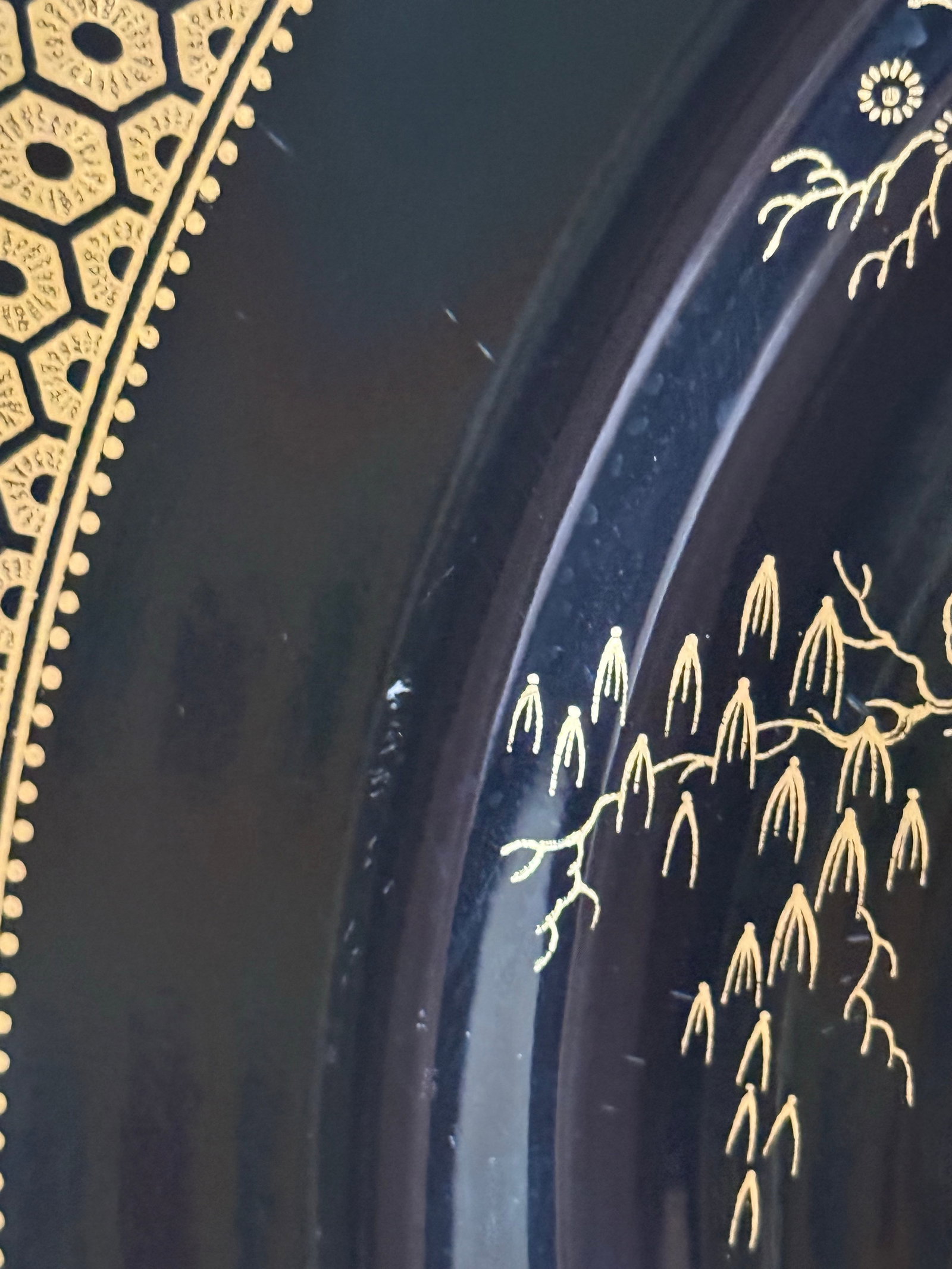 1950s Rare Spode Imperial Garden Black and Gold Willow Plate - 7