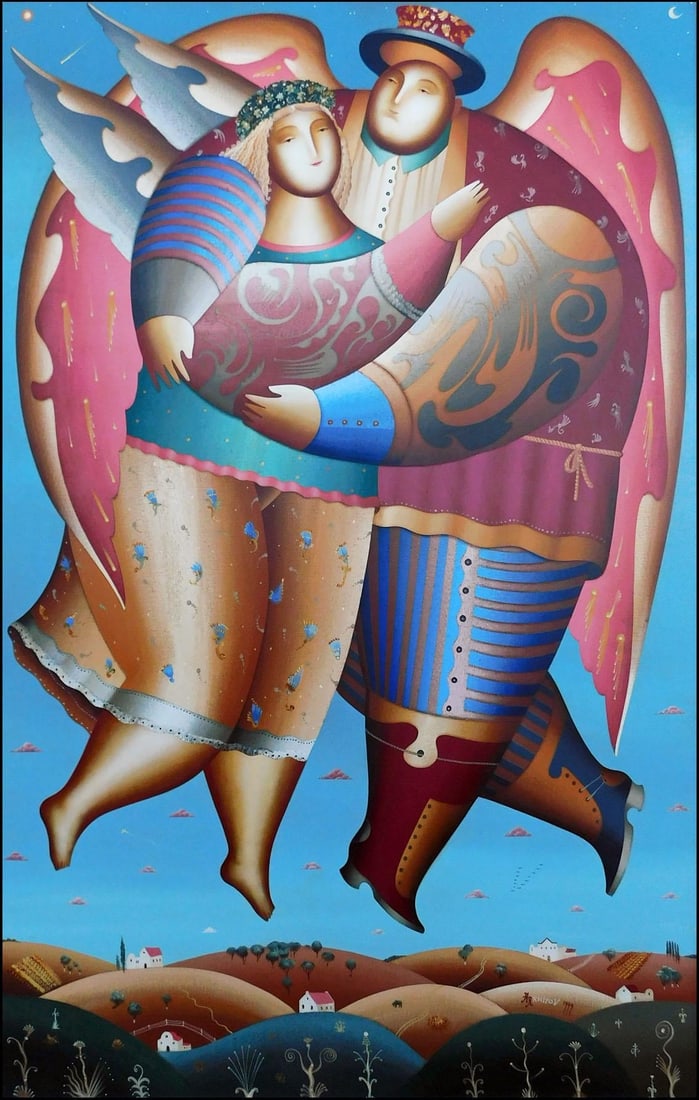 Anton Arkhipov Enamored Original Russian Painting With Custom Frame Art Artwork - 2