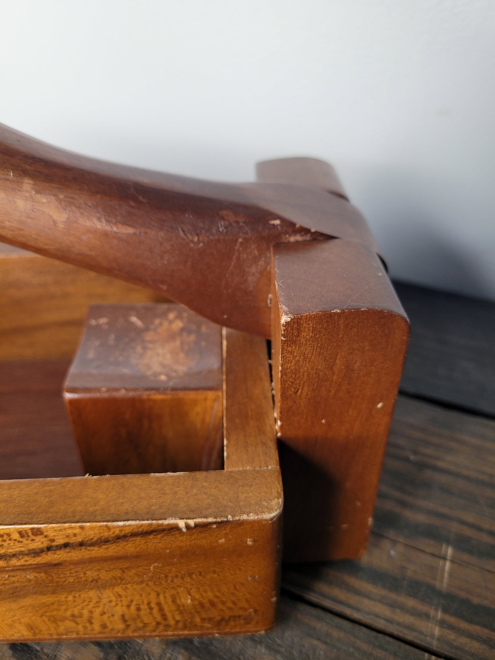 Vintage Hand-Carved Philippine Mahogany Goose Nutcracker & Serving Box - 9