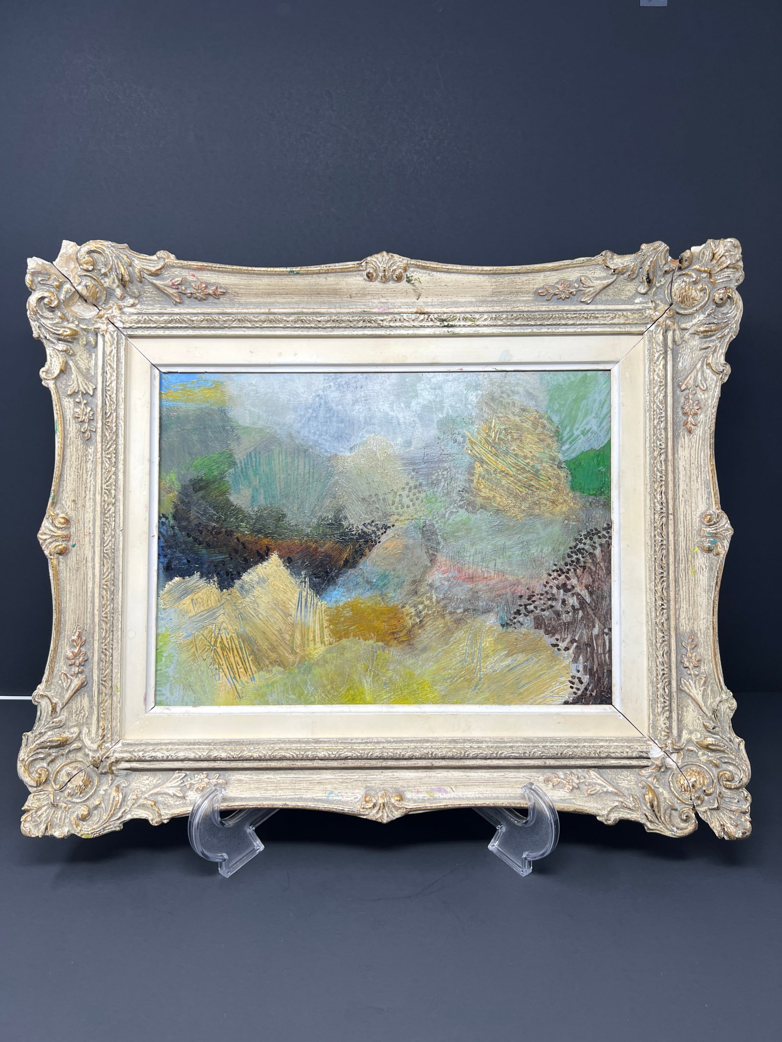 Mid-Century European Impressionist Landscape Oil Painting in Antique Dutch Frame - 3