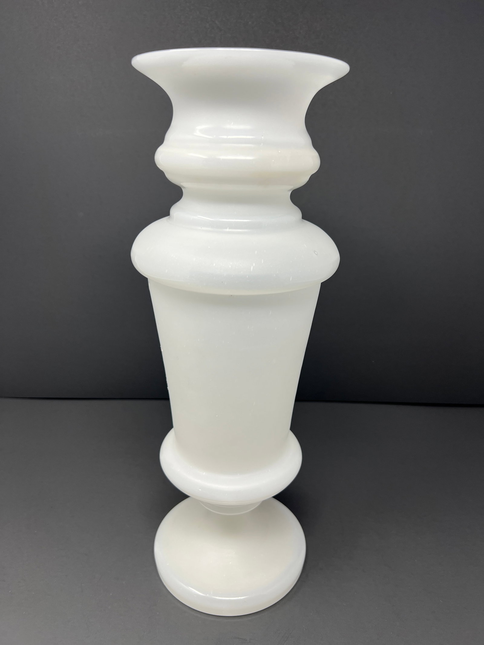 Antique Opaline Milk Glass Vase With Hand Painted Butterflies Circa 1890 - 4