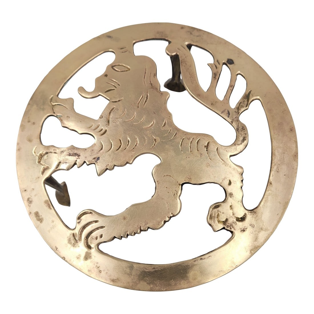 19th Century Antique Scottish Lion Rampant Brass Table Trivet (1 of 12)