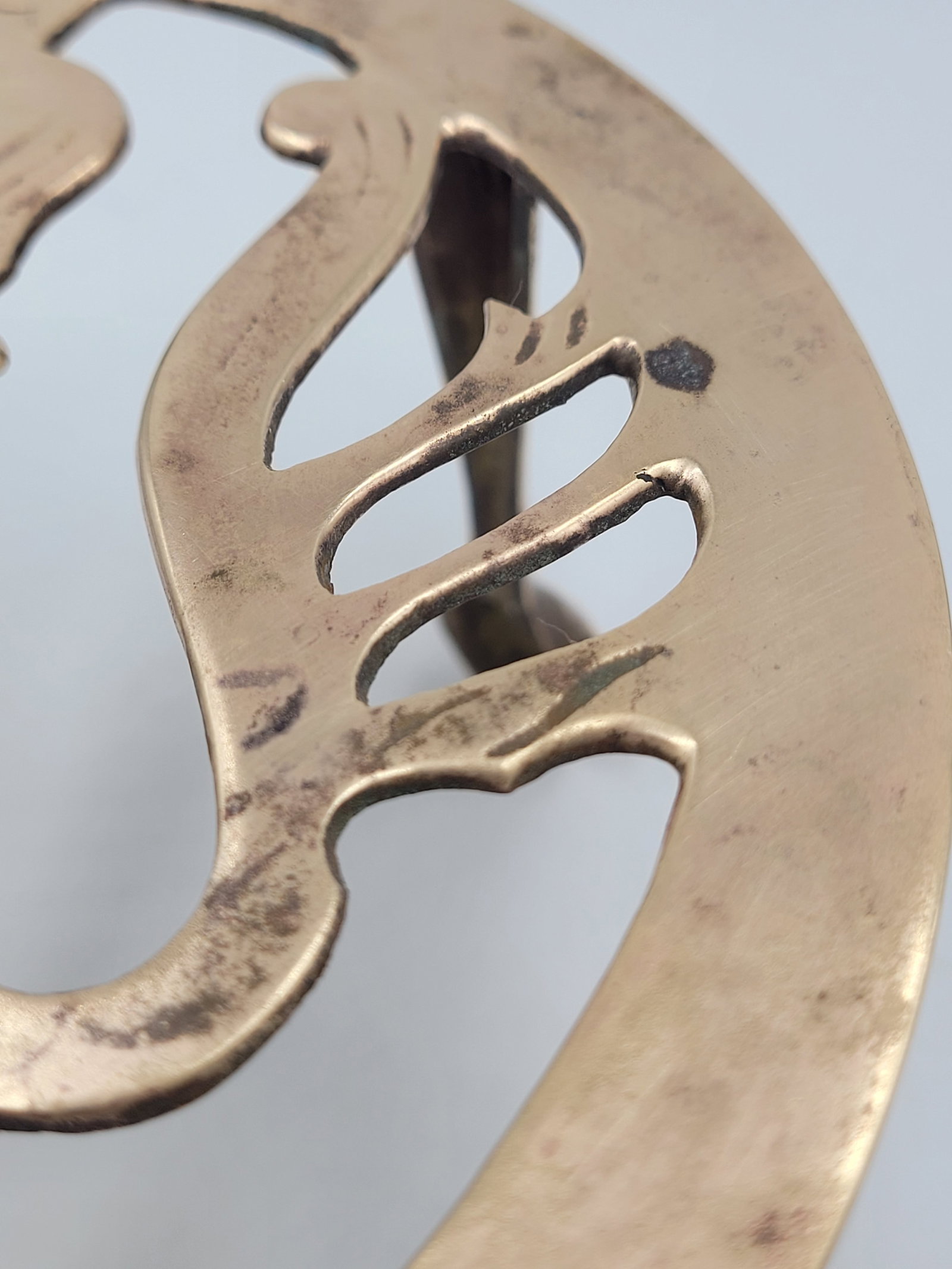 19th Century Antique Scottish Lion Rampant Brass Table Trivet - 7