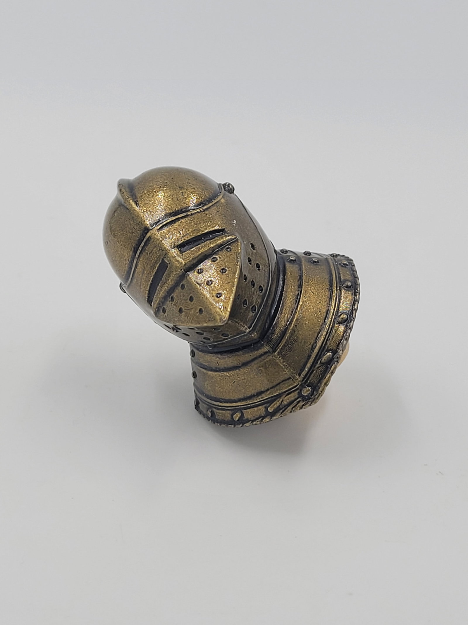 Mid 20th Century Mid-Century Modern Solid Brass Medieval Knight Helmet Bottle Stopper - 3