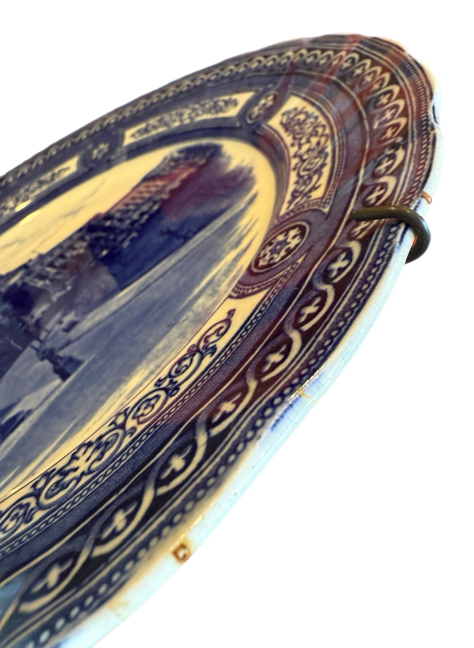 Vintage Royal Doulton Flow Blue Library of Congress Architectural Transferware Plate - 10