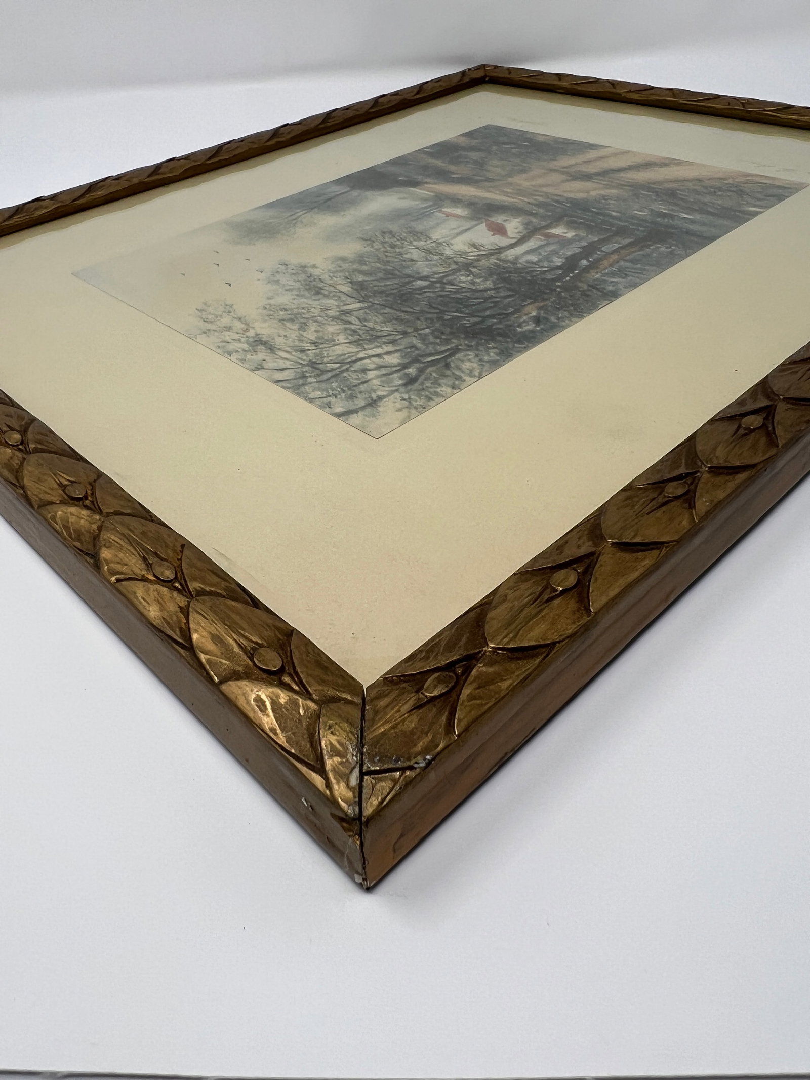 Antique Signed Landscape Lithograph "By the Road," Circa 190 - 11