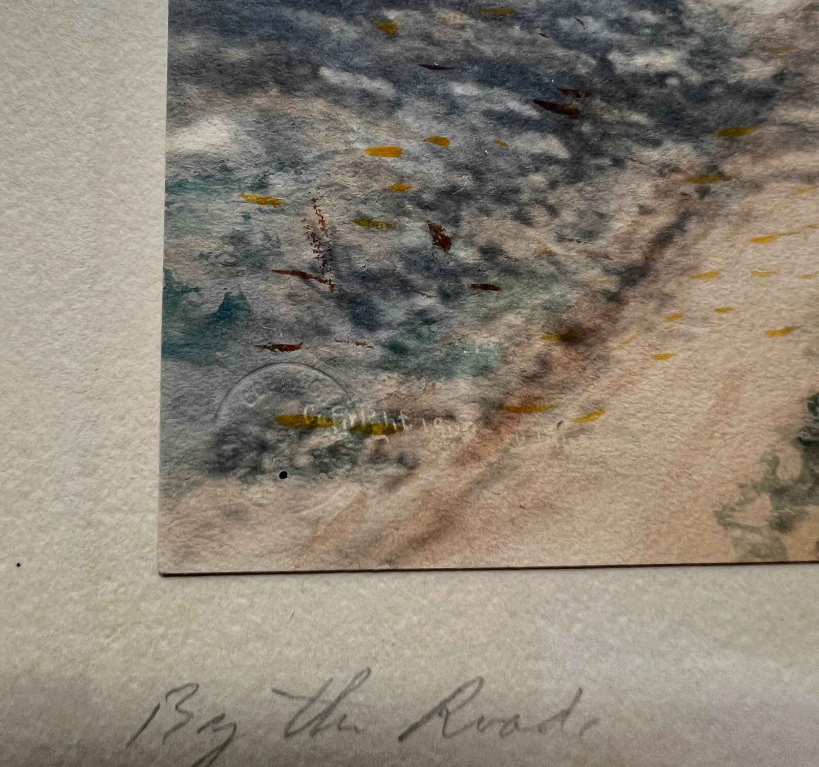 Antique Signed Landscape Lithograph "By the Road," Circa 190 - 12