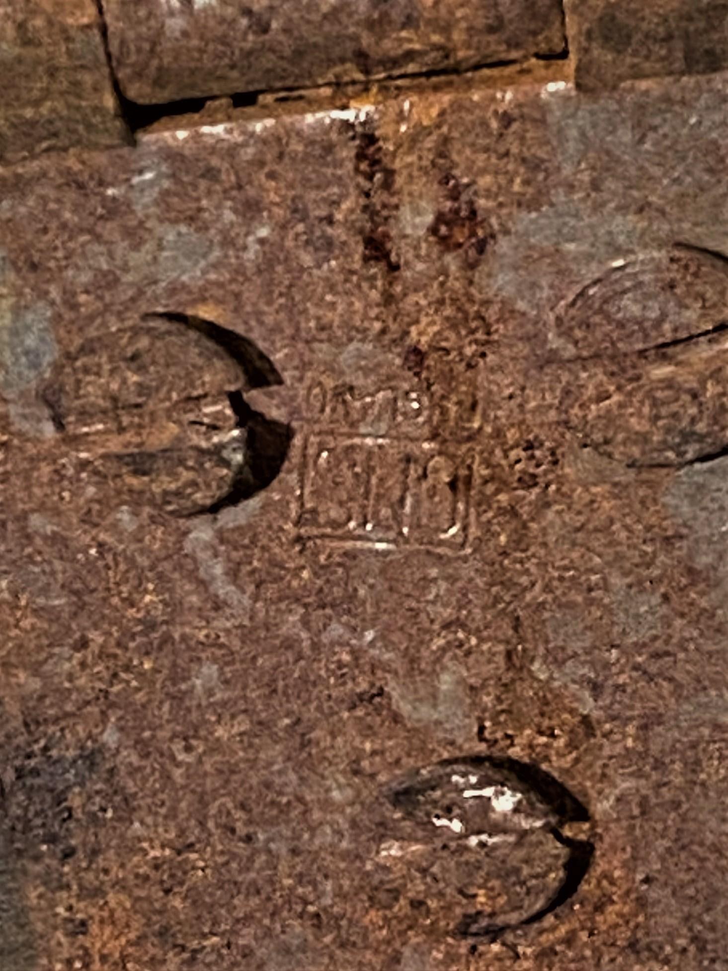 Mid 20th C Pressed Raised Brass Pub/Tavern Scene Firewood Kindling Storage Box on Stand - 13