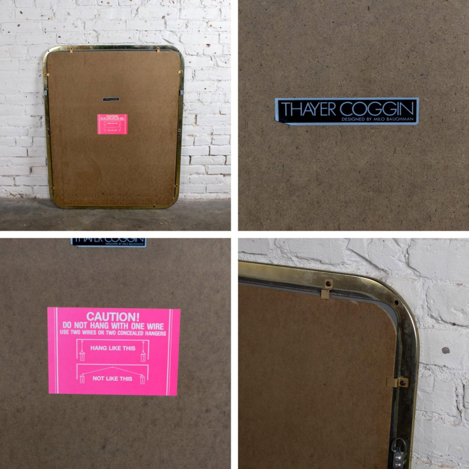 Late 20th Century Modern Wall Mirror by Milo Baughman for Thayer Coggin Brass Lamé Shape Frame - 13