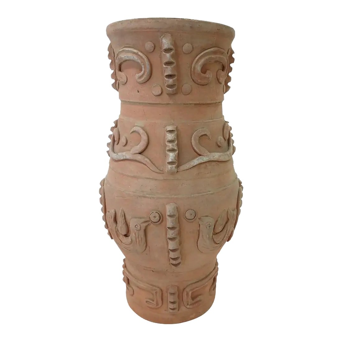Primitive Clay Vase From Nepal: This unique 3D handmade vase was purchased in Nepal during the 1980s from a family whose farm I used to visit. The family lived a simple life and had simple treasures which they parted with because