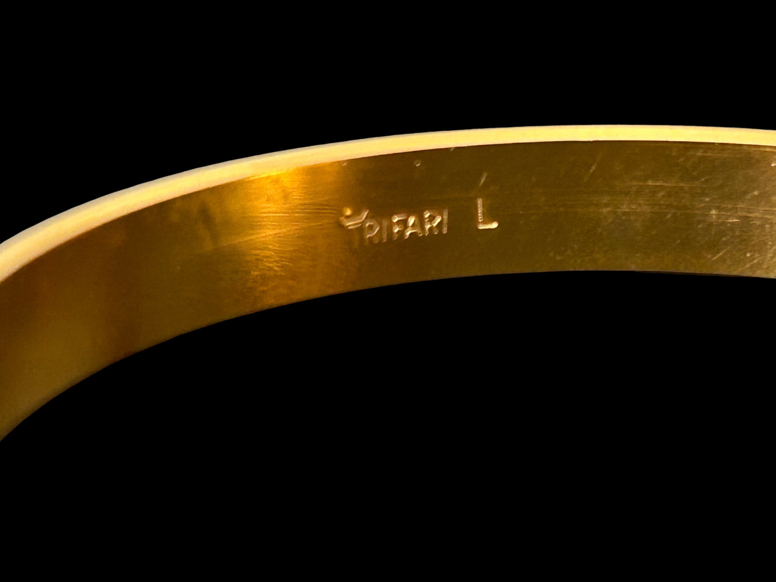 Vintage Crown Trifari Gold-Tone Textured Bangle Bracelet | Signed Designer Costume Jewelry - 5