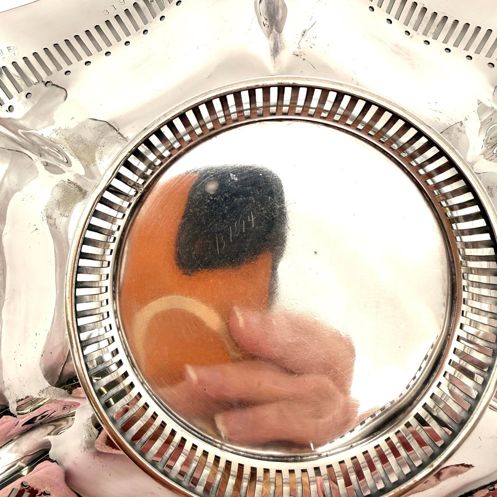 Vintage Sheffield Silver Plate Centerpiece Bowl Basket - 7