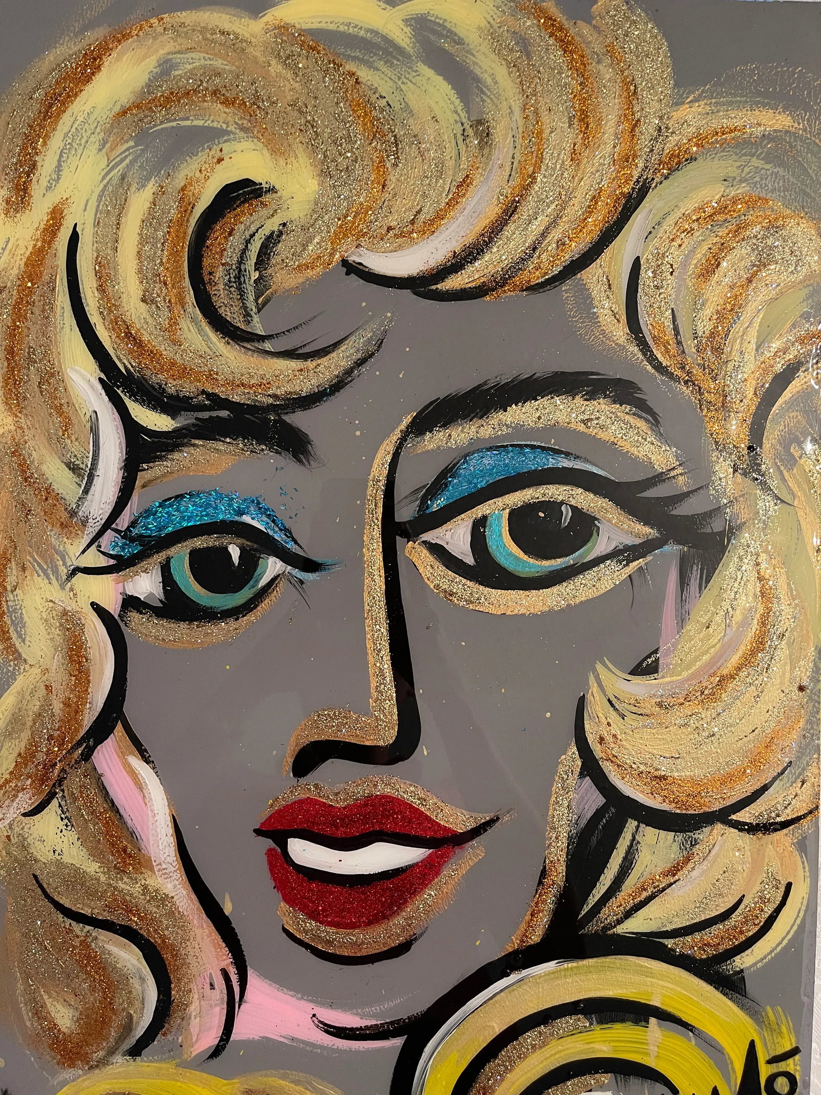 Marilyn Monroe Contemporary Abstract Portrait Collaboration with Peter Keil and MiMo (Mike Moz - 2