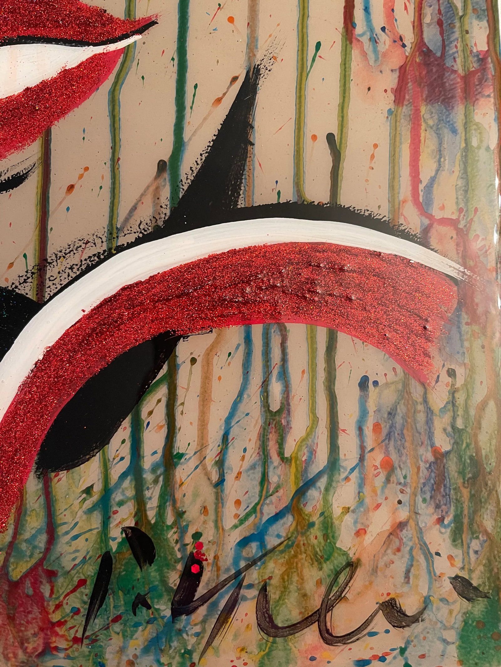 Contemporary Abstract Face Portrait Collaboration Mixed-Media Painting by Peter Keil and MiMo (Mike - 4