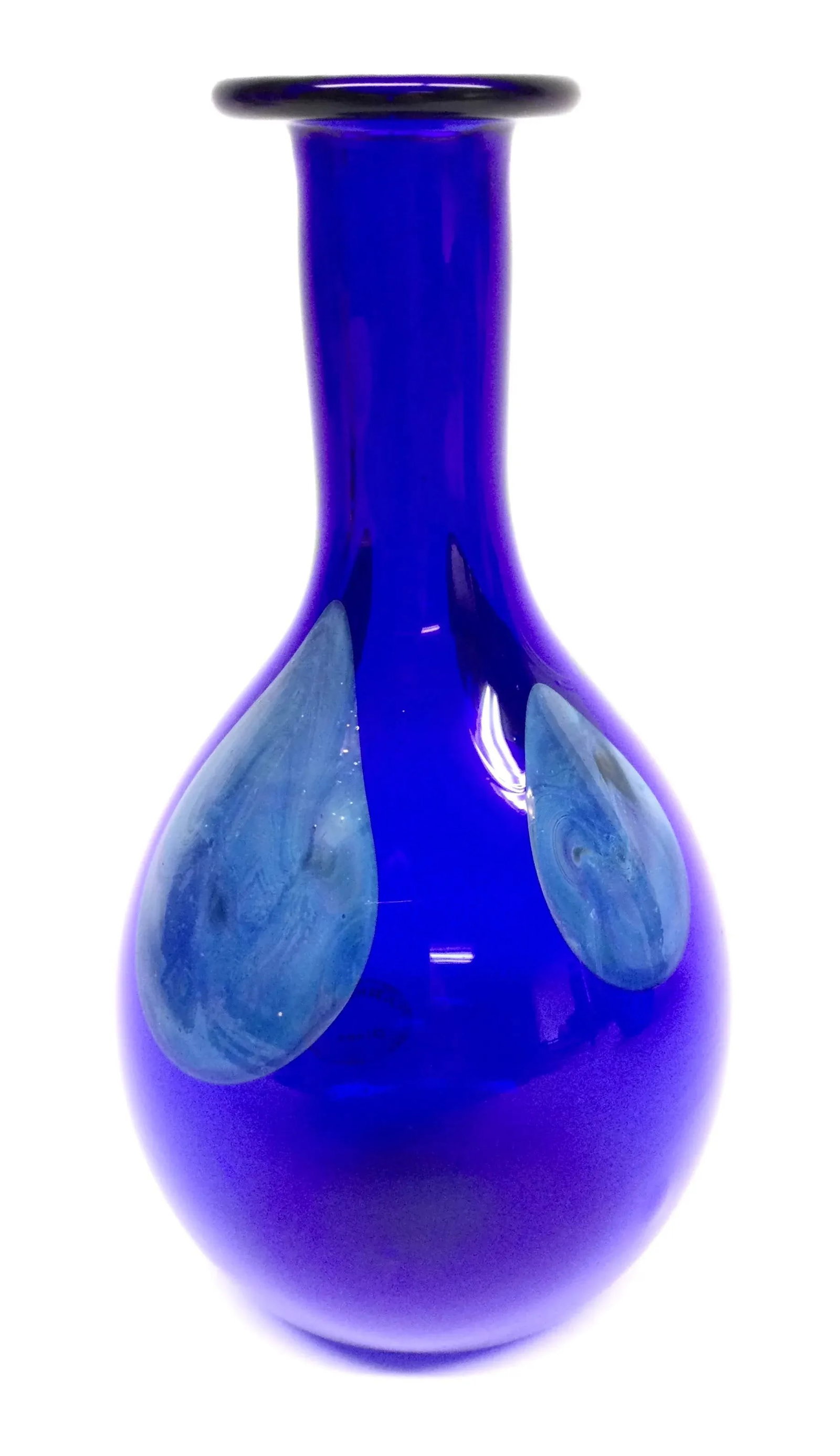 1970's Harkness Hand Blown Cobalt Blue Glass Vase - 13