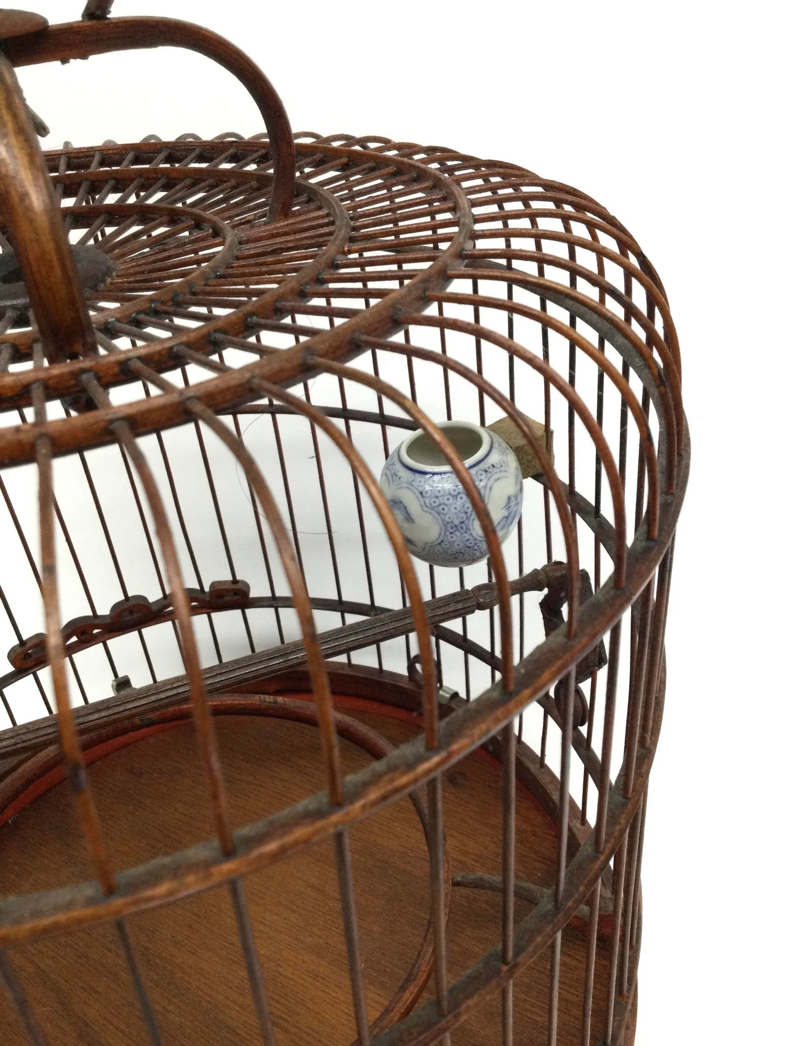 Antique Bamboo Chinese Bird Cage - 8