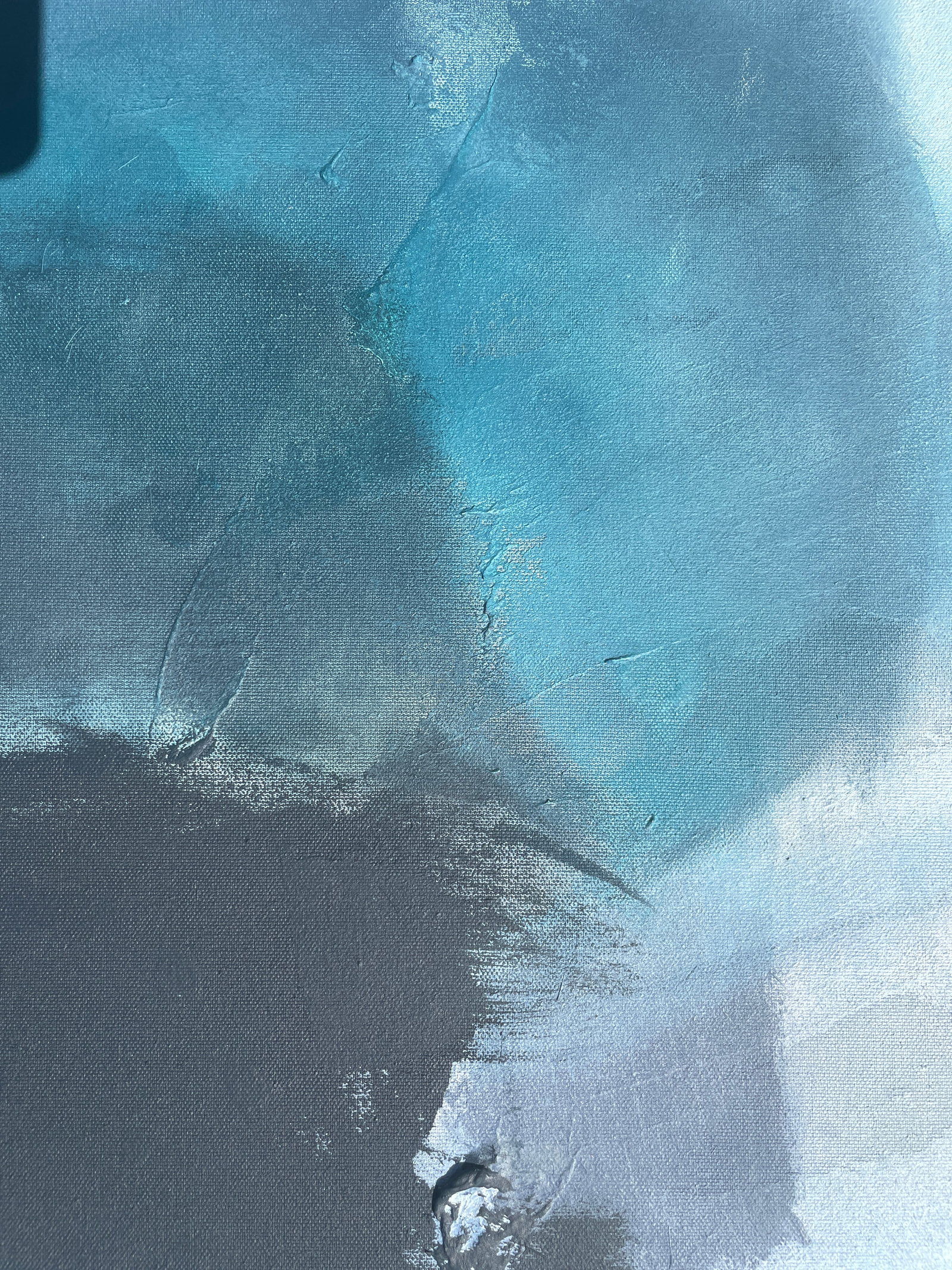 I Lose Myself Lyrical Abstract Painting in Moody Blues & Earthy Greens by Stacey Warnix - 11