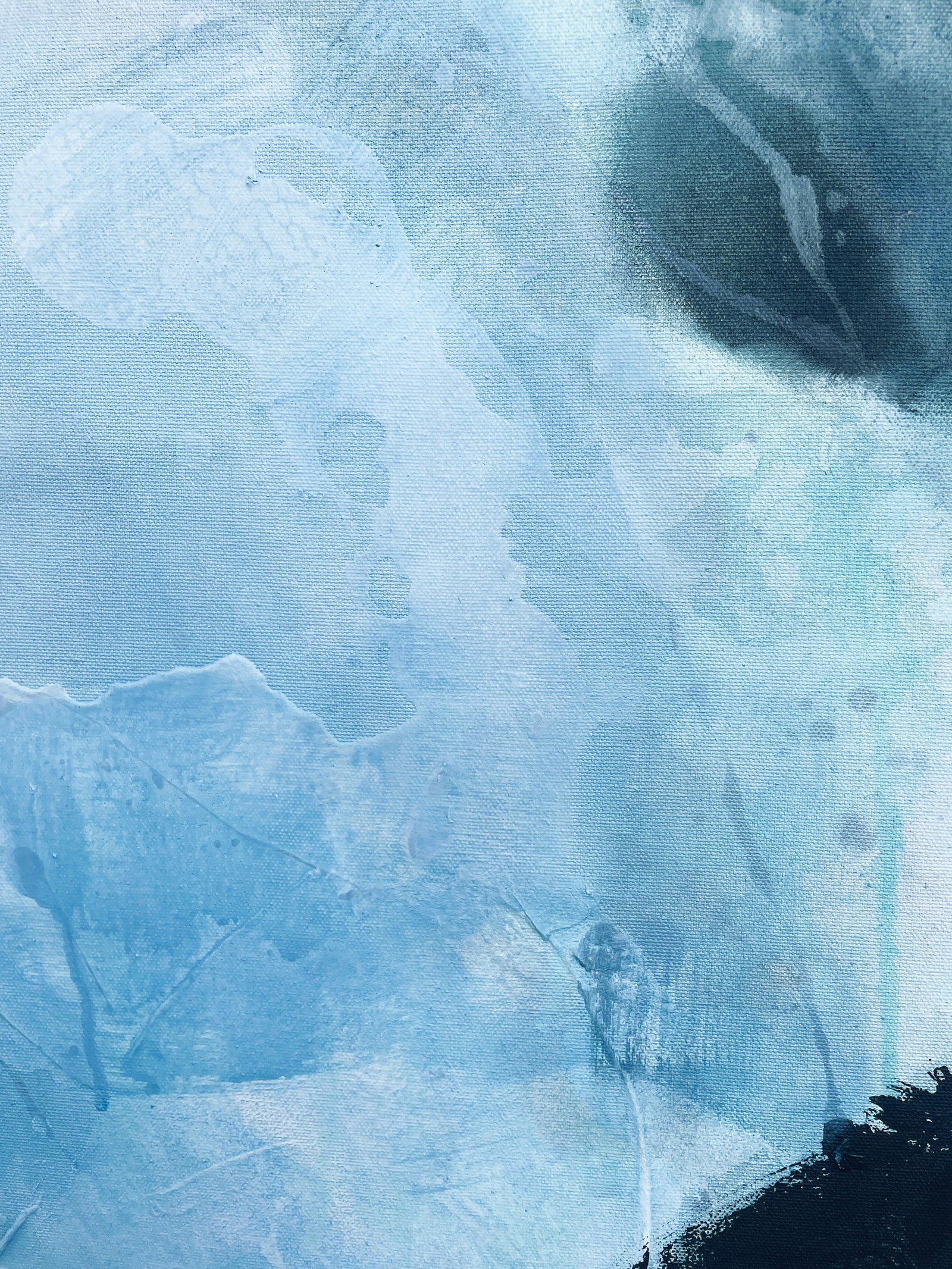 I Lose Myself Lyrical Abstract Painting in Moody Blues & Earthy Greens by Stacey Warnix - 6