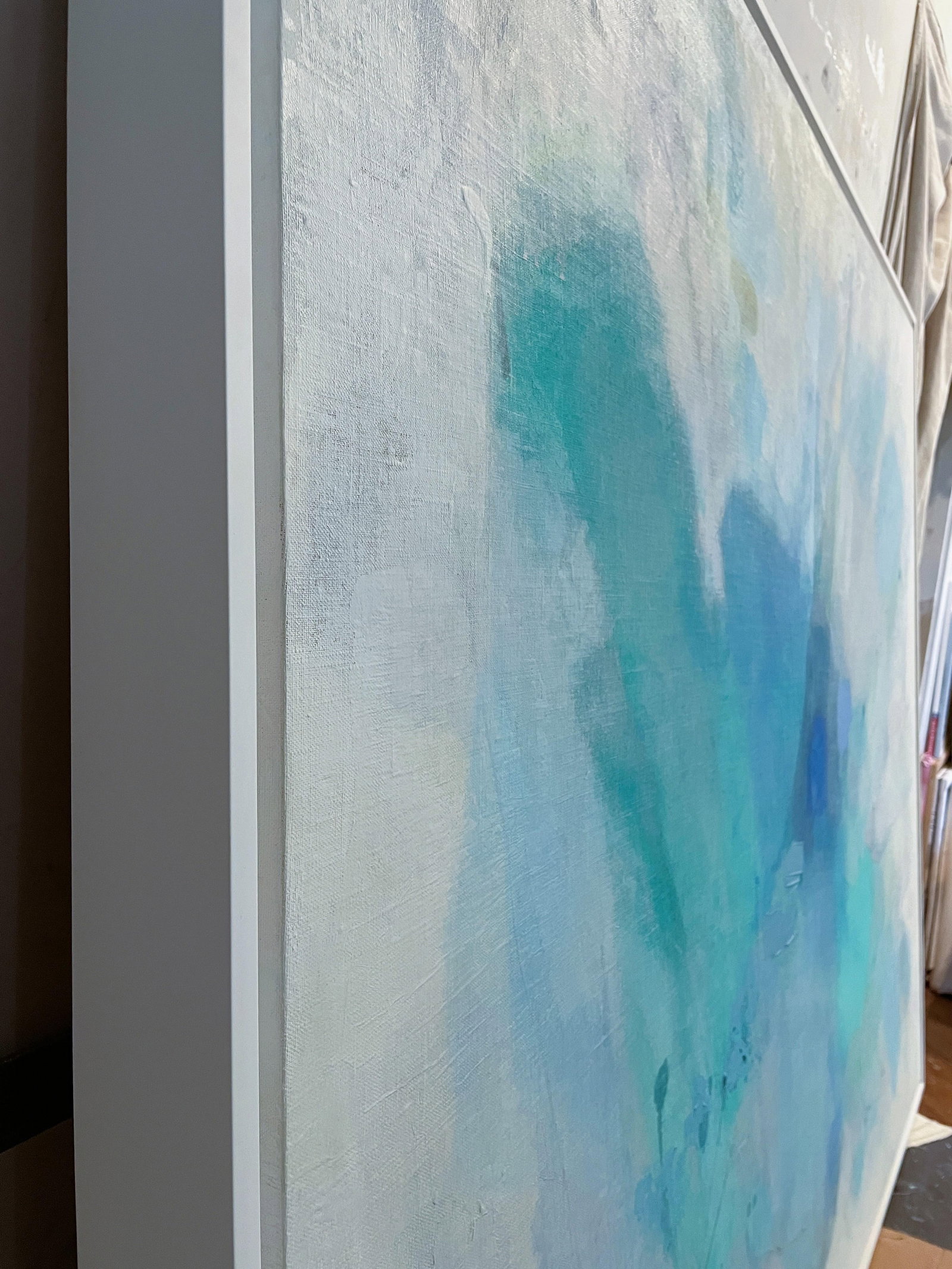 Longer if I May Contemporary Abstract Painting in Subtle Neutrals & Textured Layers by Stacey - 10