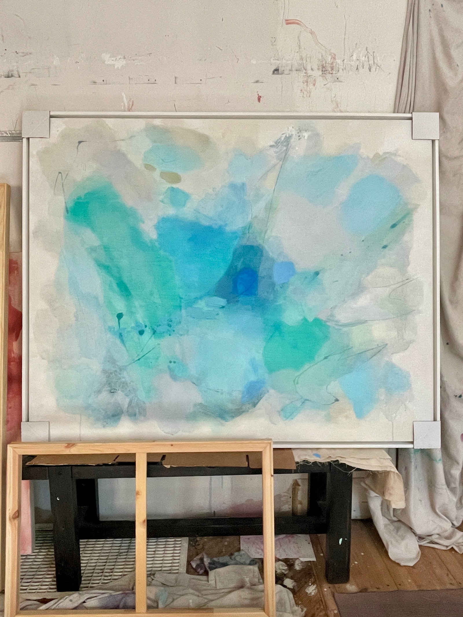 Longer if I May Contemporary Abstract Painting in Subtle Neutrals & Textured Layers by Stacey - 11