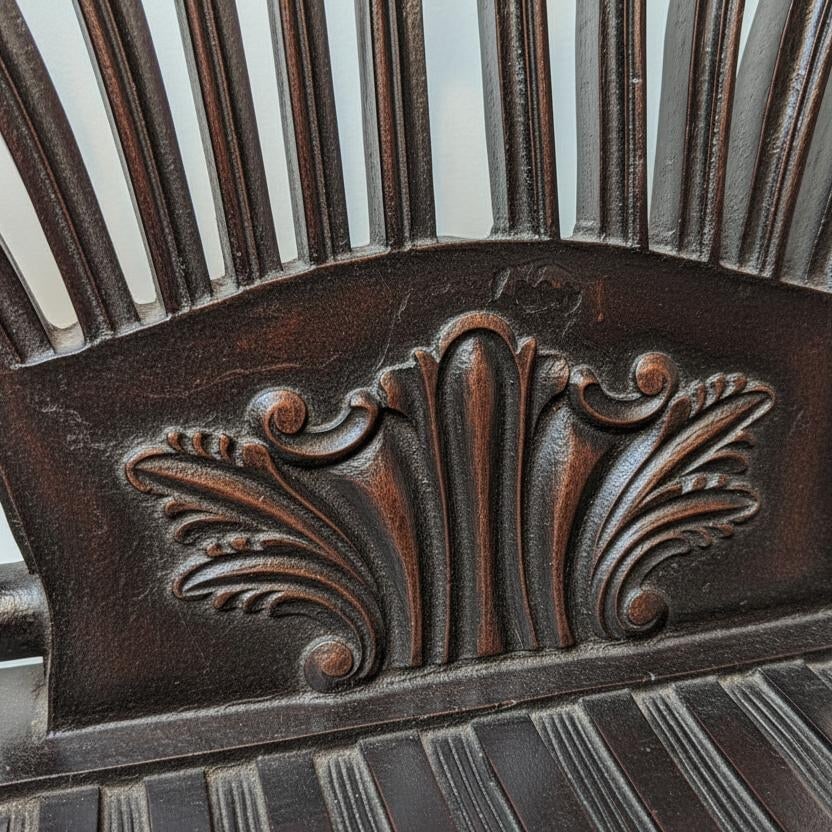 Vintage Hand Carved Solid Wood Unique Side Arm Chair - 8