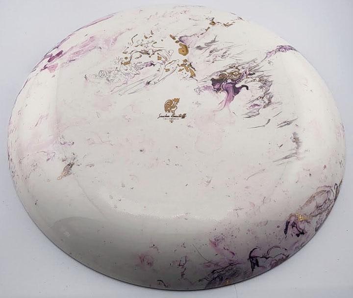 Mid Century Sascha Brastoff Surf Ballet Dinner Plate - Pink & Gold - 3