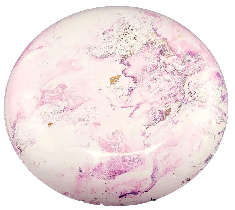 Mid Century Sascha Brastoff Surf Ballet Dinner Plate - Pink & Gold - 3