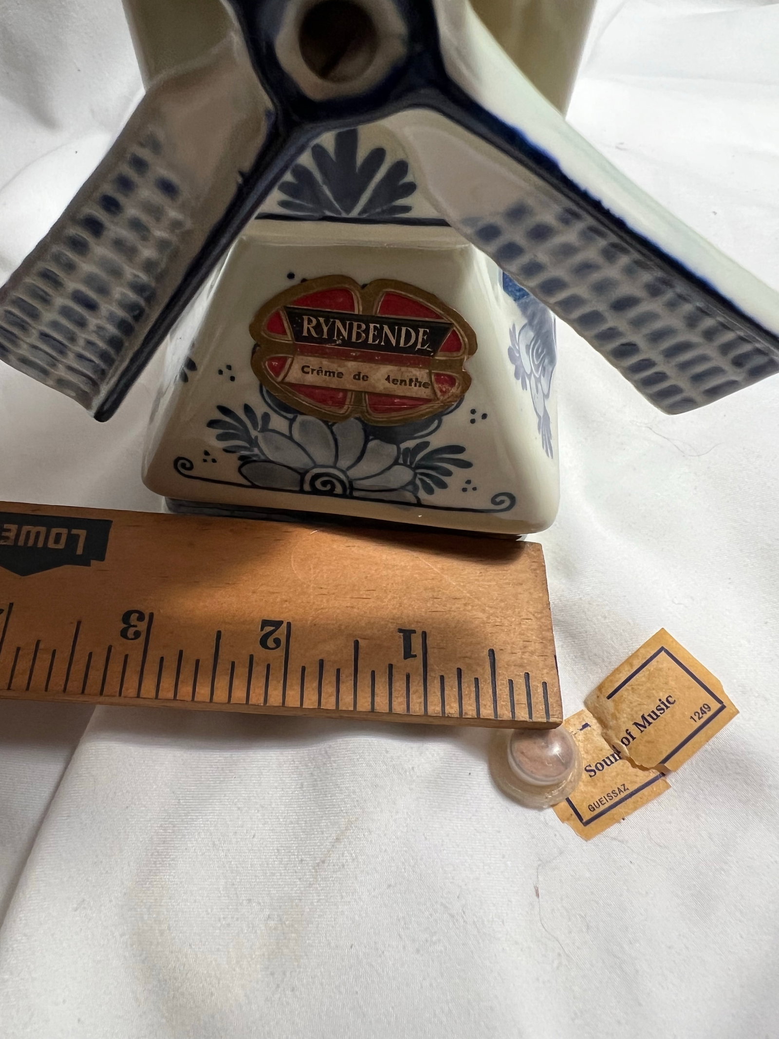 Old Rynbende & Sons Delft Blue Spinning Windmill Music Box - 10