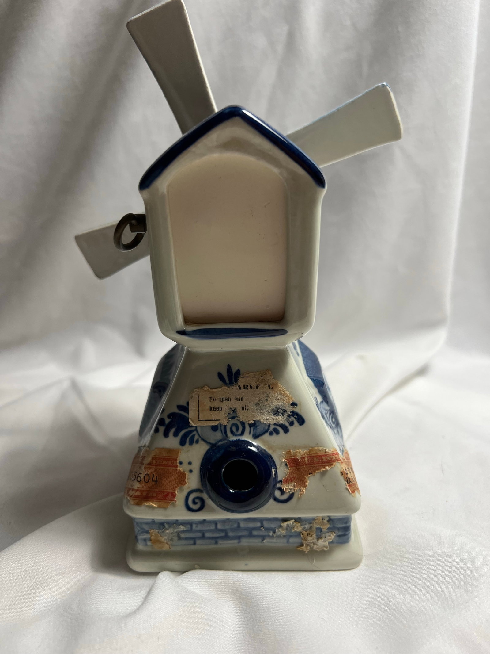 Old Rynbende & Sons Delft Blue Spinning Windmill Music Box - 4