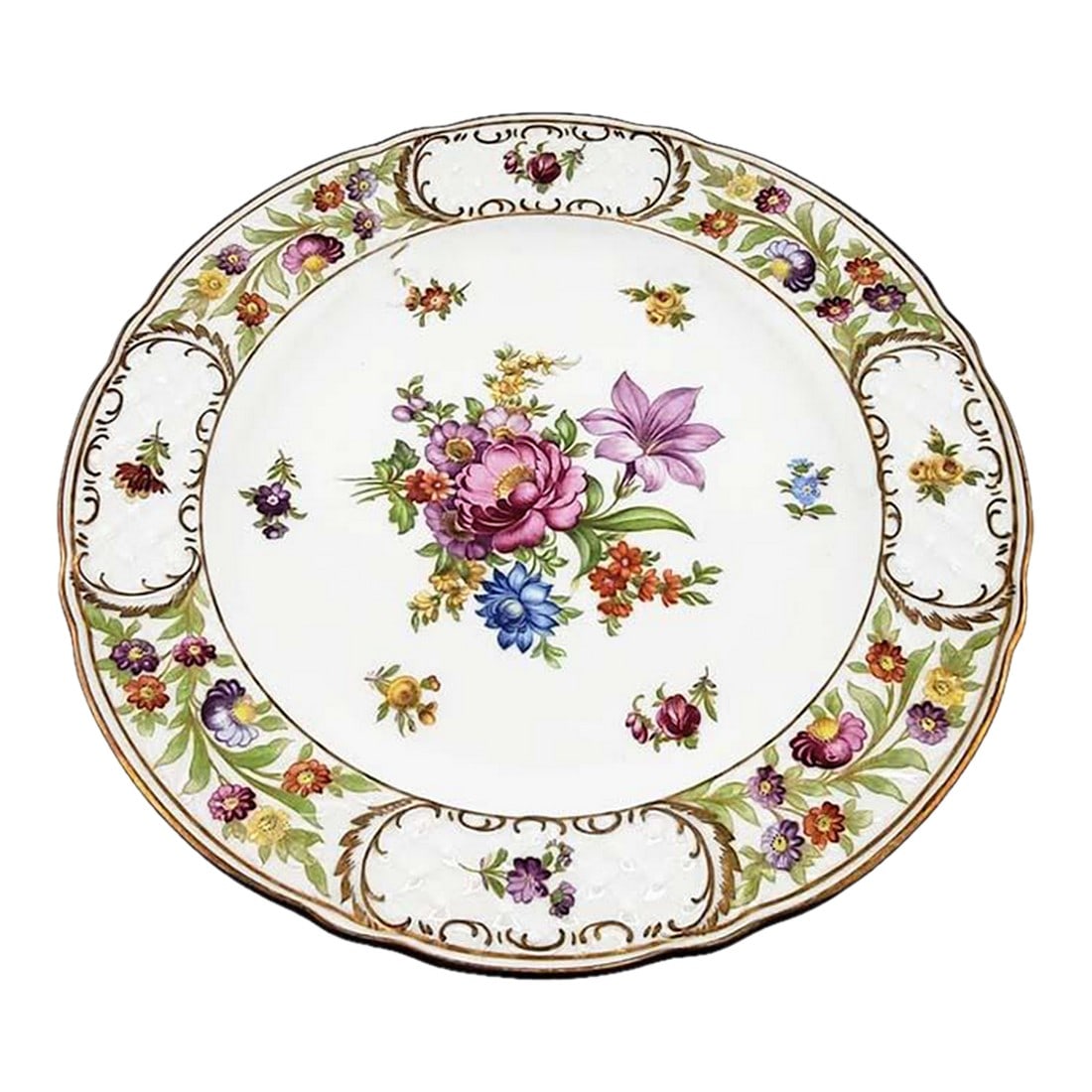 Salad Plate Empress Dresden Flowers by Schumann - Bavaria (1 of 3)