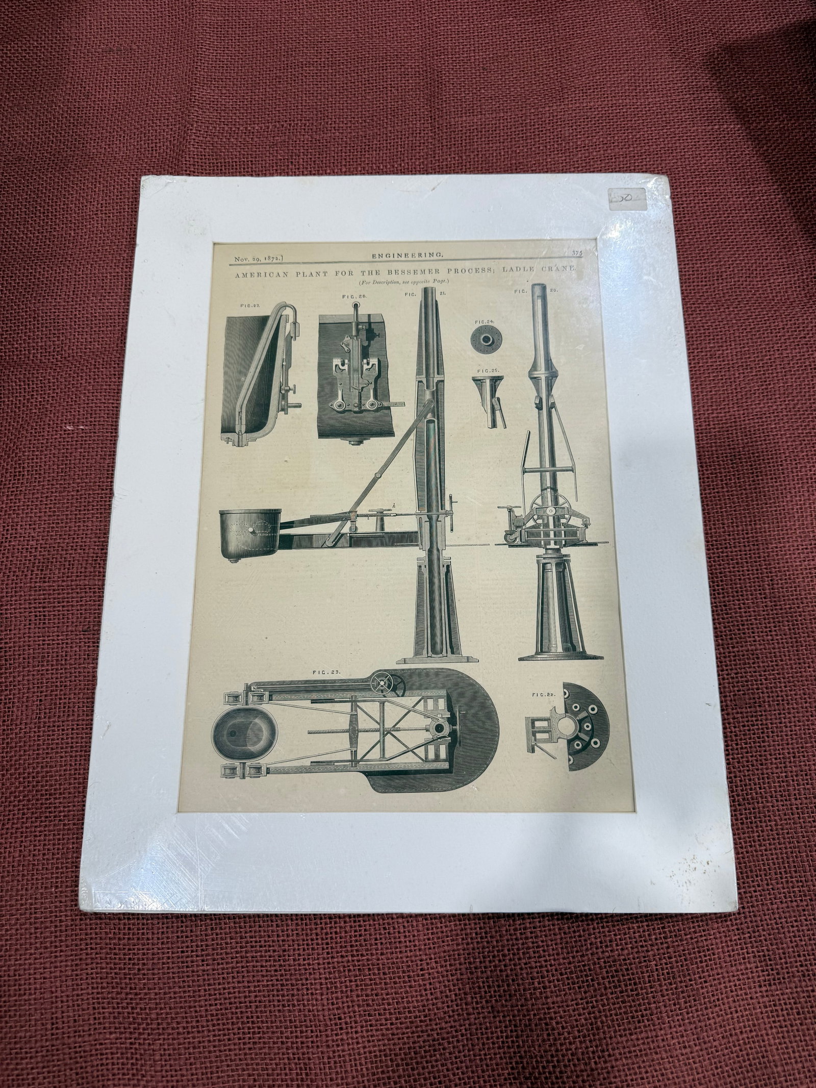 Original Engineering Reproduction Print Illustration Published 1870 to 1890 - 4