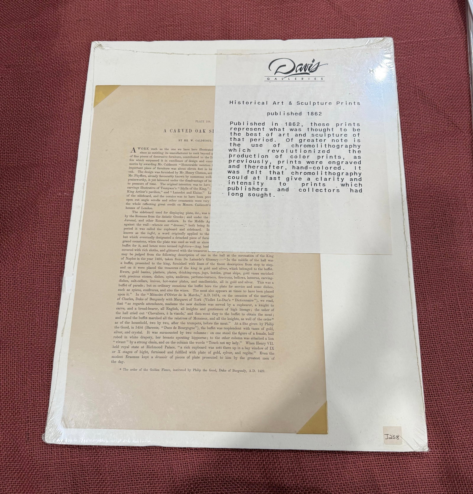 International Exhibition. A Carved Oak Sideboard. W Caldecott, London 1862 - 4