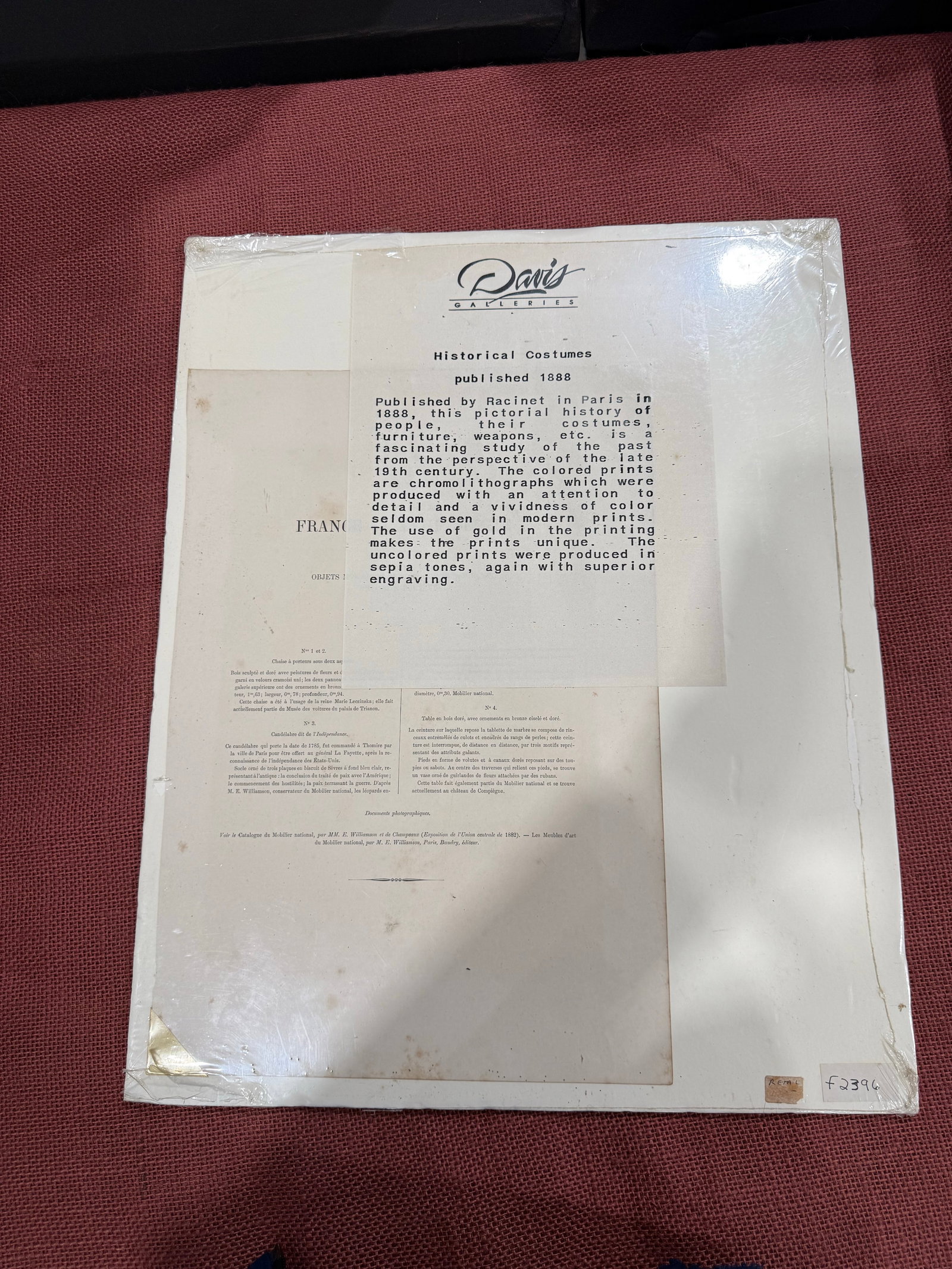 Antique Reproduction Print of French 18th Century Furniture by Racinet 1888 - 2