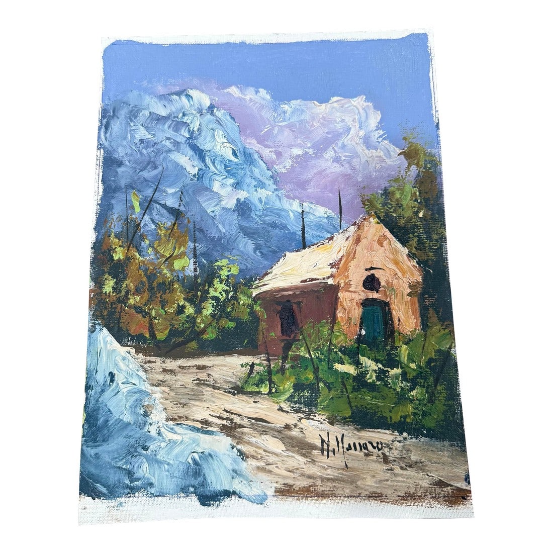 N.Manolla Oil Painting 1950s Loose Signed From Italy (1 of 5)