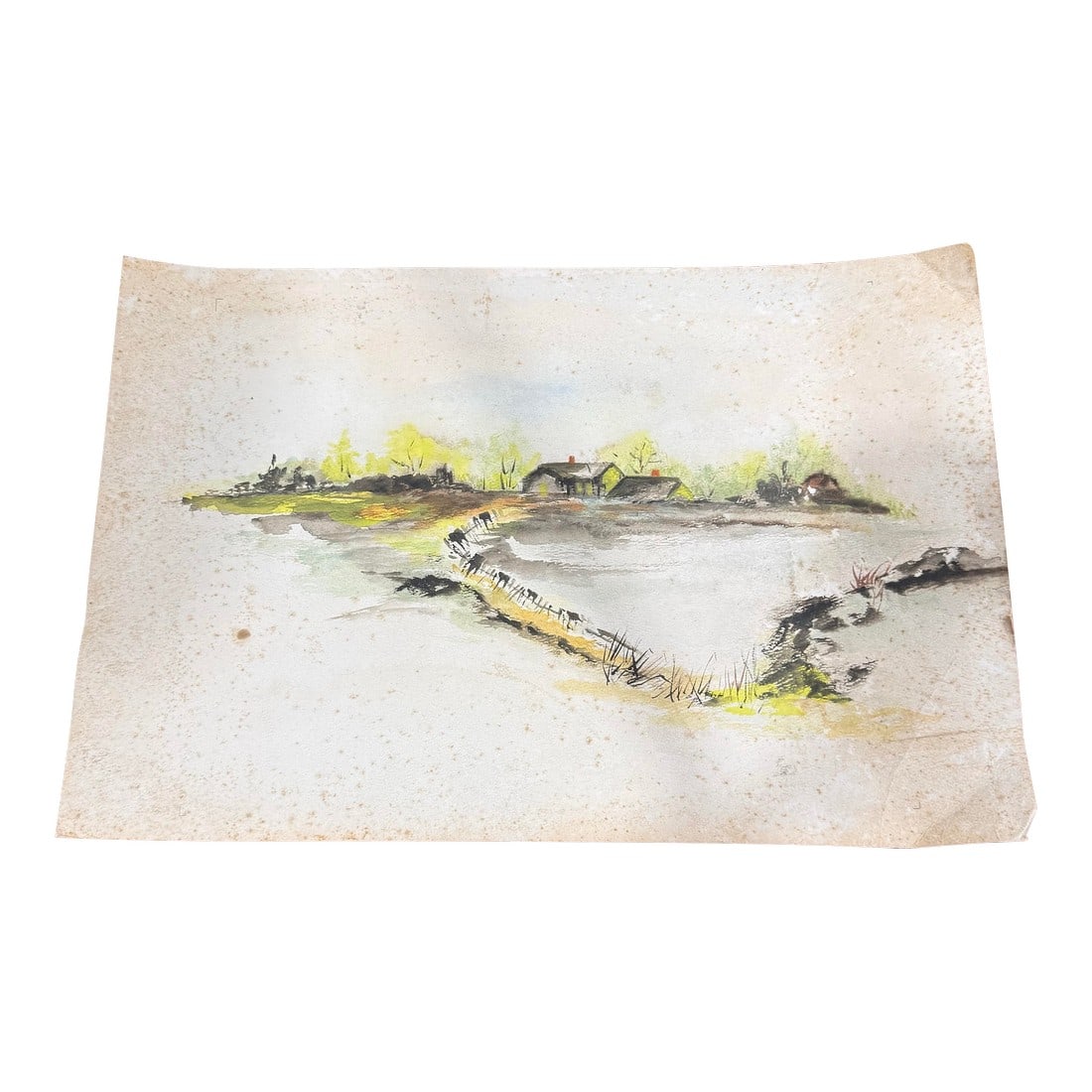 Watercolor/ Pastel 1950s Loose Signed From Italy (1 of 5)