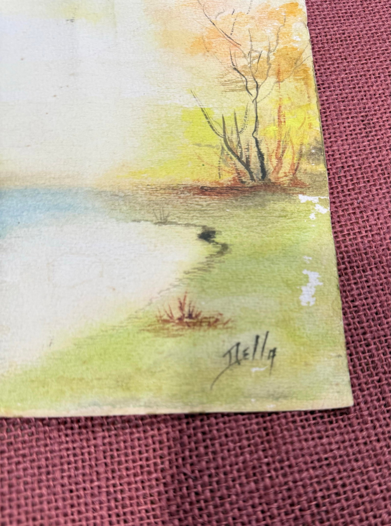 Della Watercolor/ Pastel 1950s Loose Signed - 3