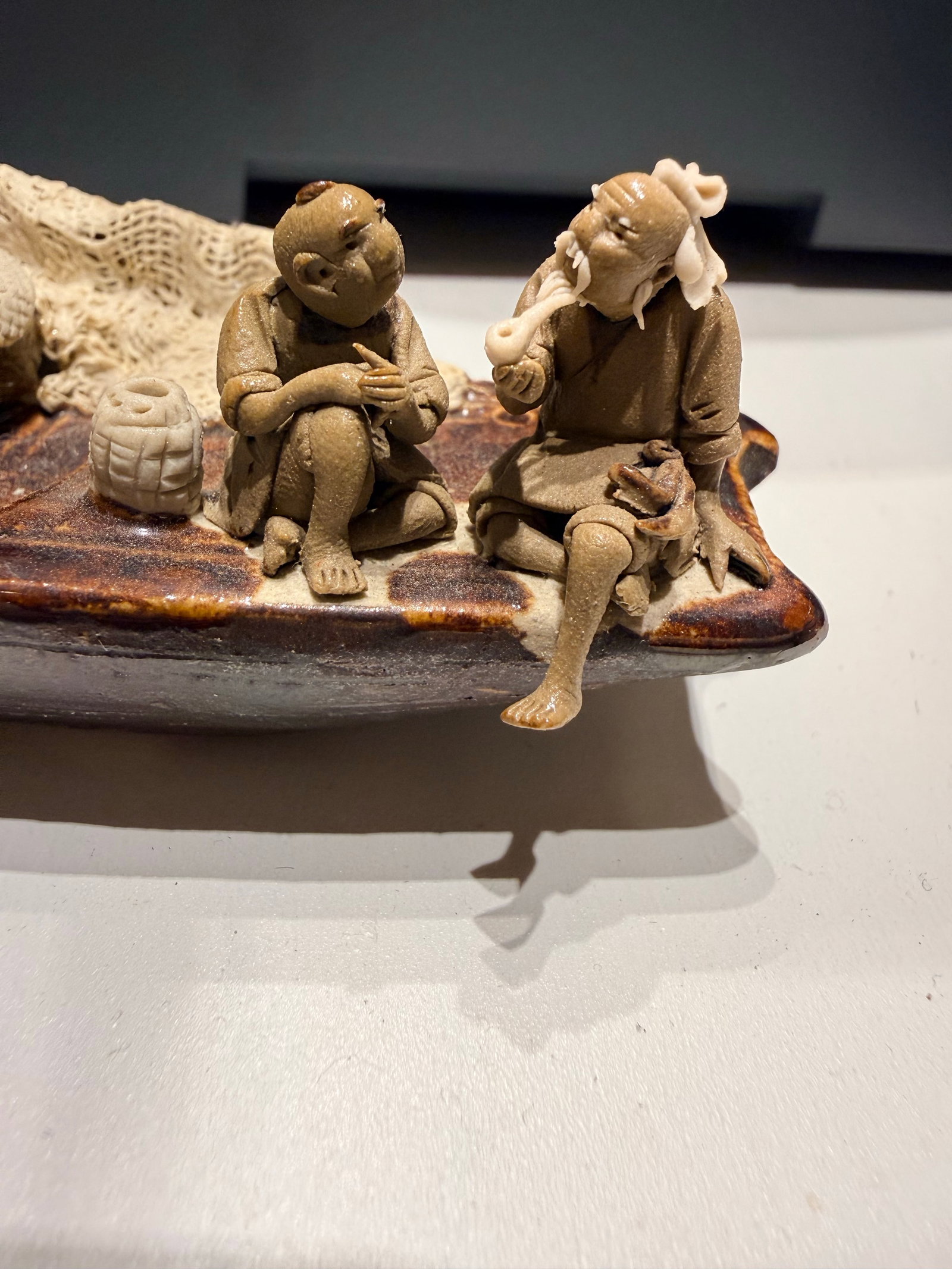 Miniature Sampan With Mudmen Fishermen - 2